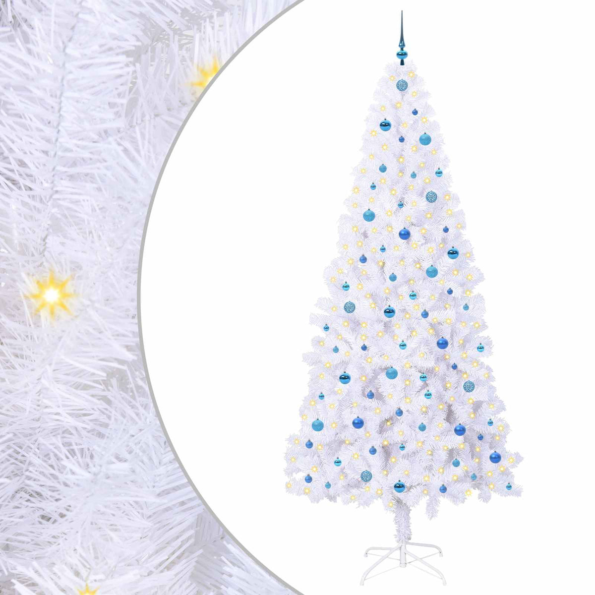 Umjetno božićno drvce s stalakom Bijelo 240 cm PVC i čelik