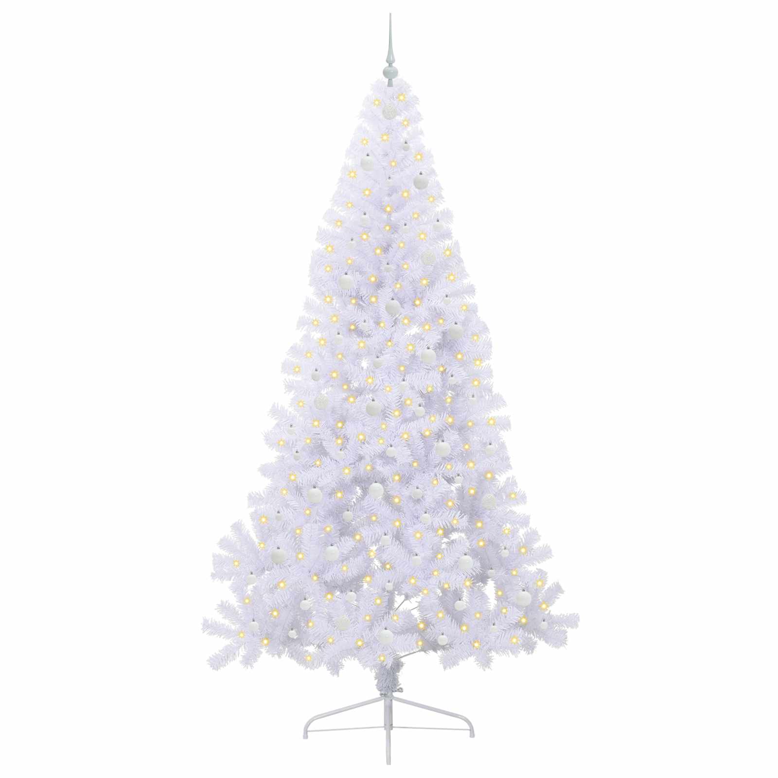 Umjetno božićno drvce s stalakom Bijelo 240 cm PVC i čelik