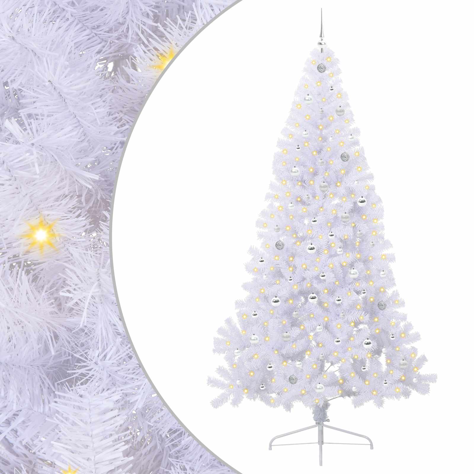Umjetno božićno drvce s stalakom Bijelo 240 cm PVC i čelik