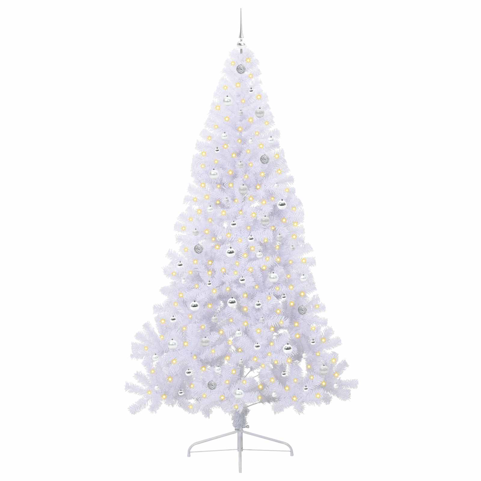 Umjetno božićno drvce s stalakom Bijelo 240 cm PVC i čelik