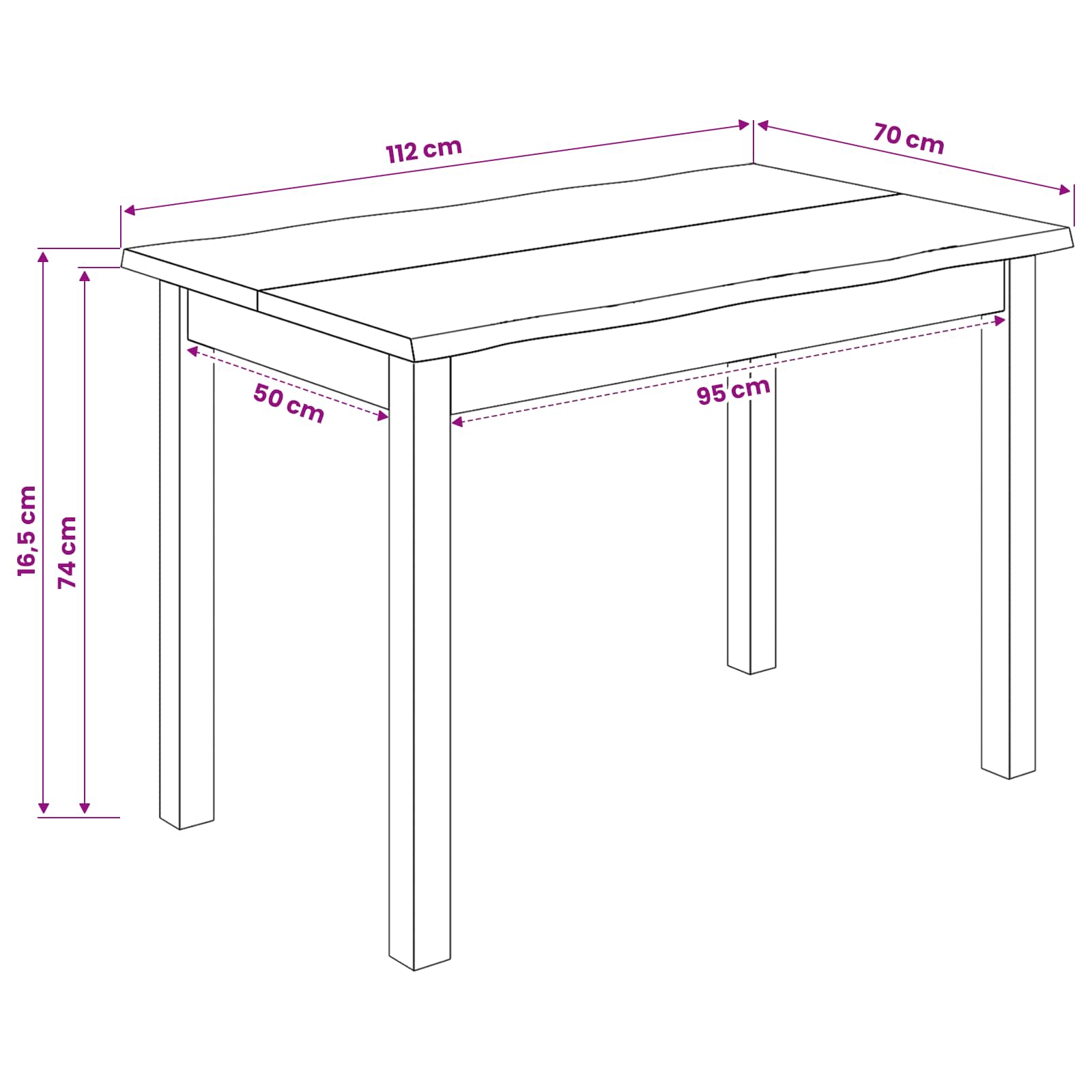 Stol za objedovanje EKAI Bijela 112 x 70 x 76,5 cm