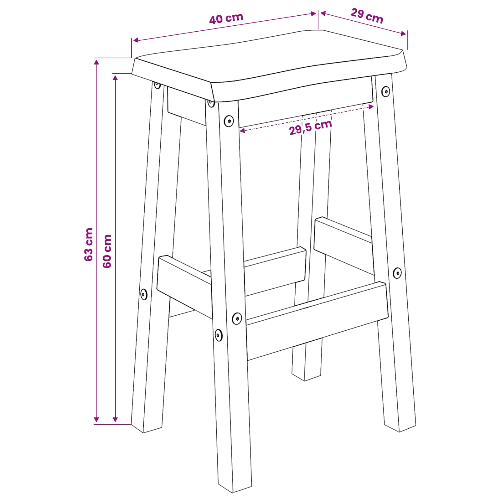 Visoka barska stolica EKAI 2 pcs Bijela 40 x 29 x 63 cm
