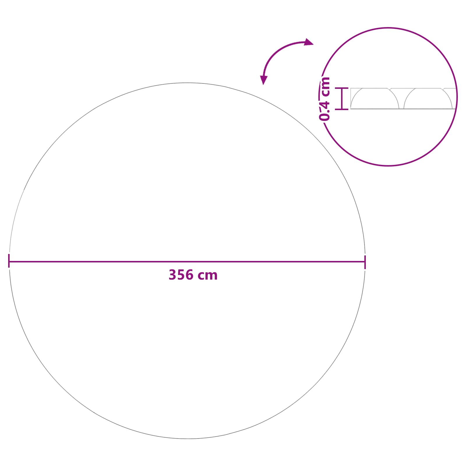 Solarna pokrivača za bazen teške kvalitete Ø 356 cm 200 μm