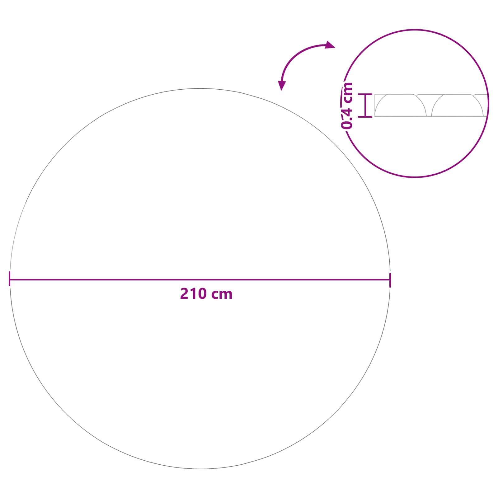 Solarna pokrivača za bazen Extra Heavy Ø 210 cm 400 μm Kružni