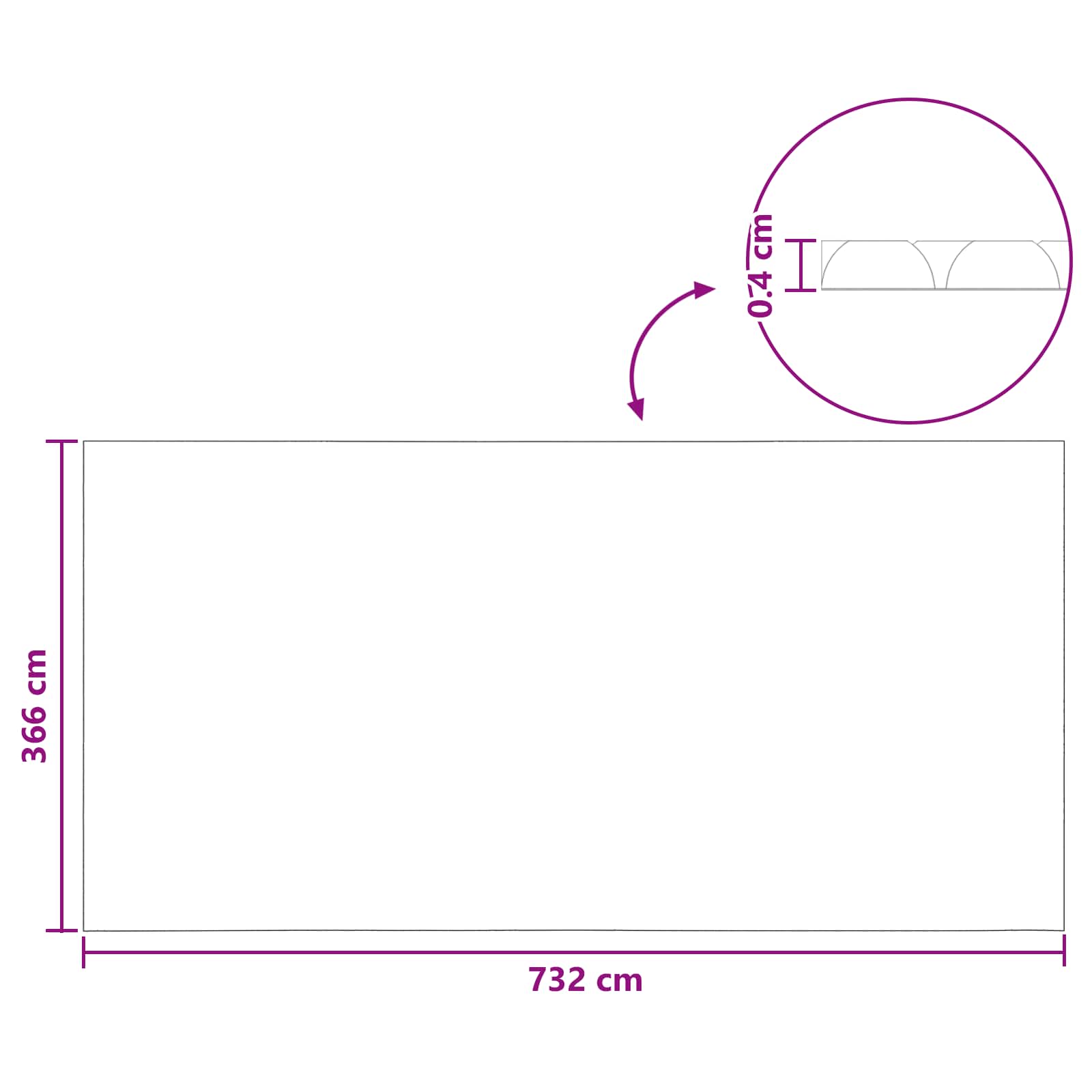 Solarna pokrivača za bazen Extra Heavy 732 x 366 cm 400 μm