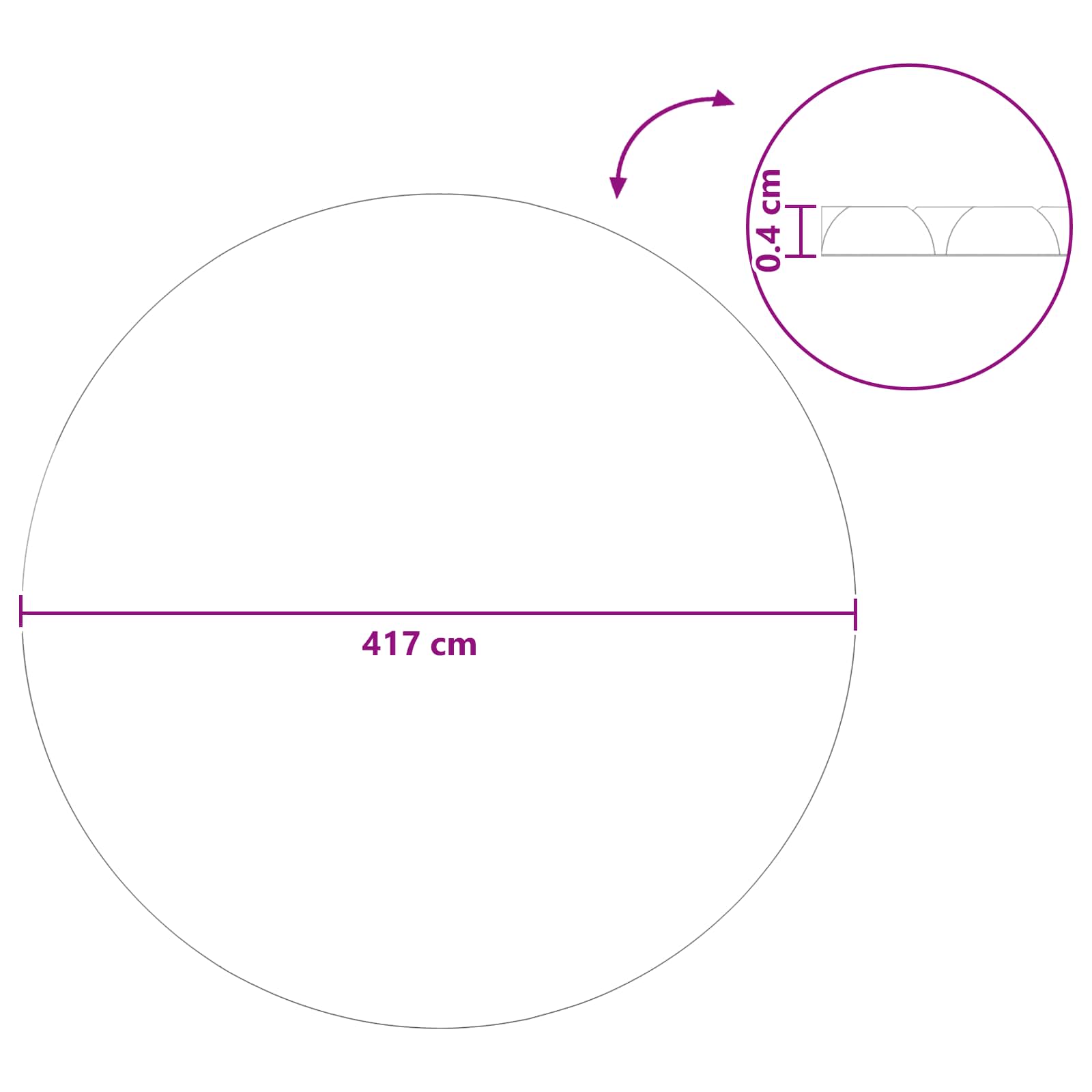 Solarna pokrivača za bazen Extra Heavy Ø 417 cm 400 μm Kružni