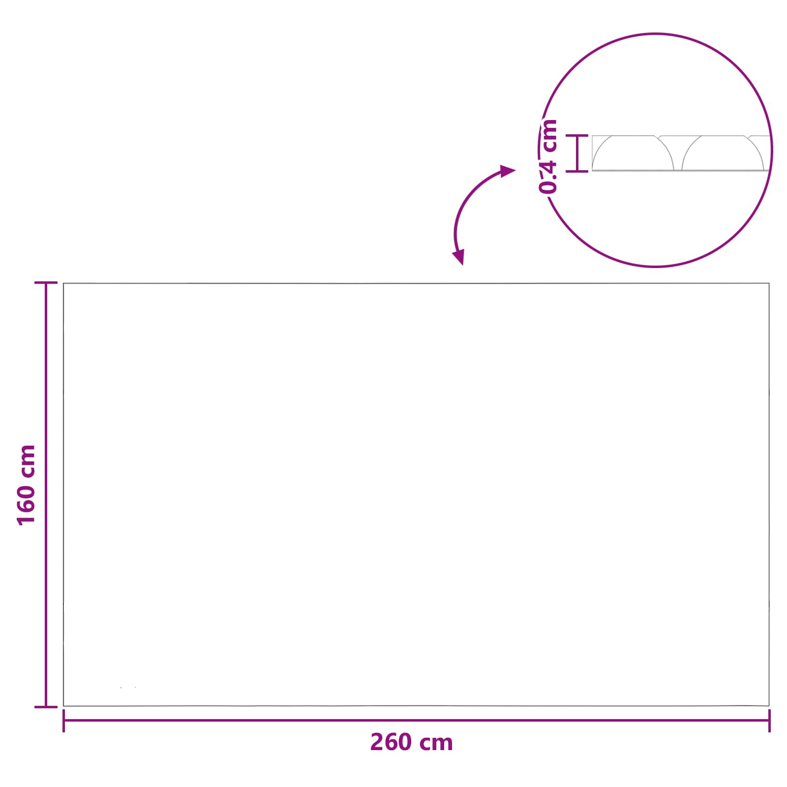 Solarna pokrivača za bazen Extra Heavy 260 x 160 cm 400 μm