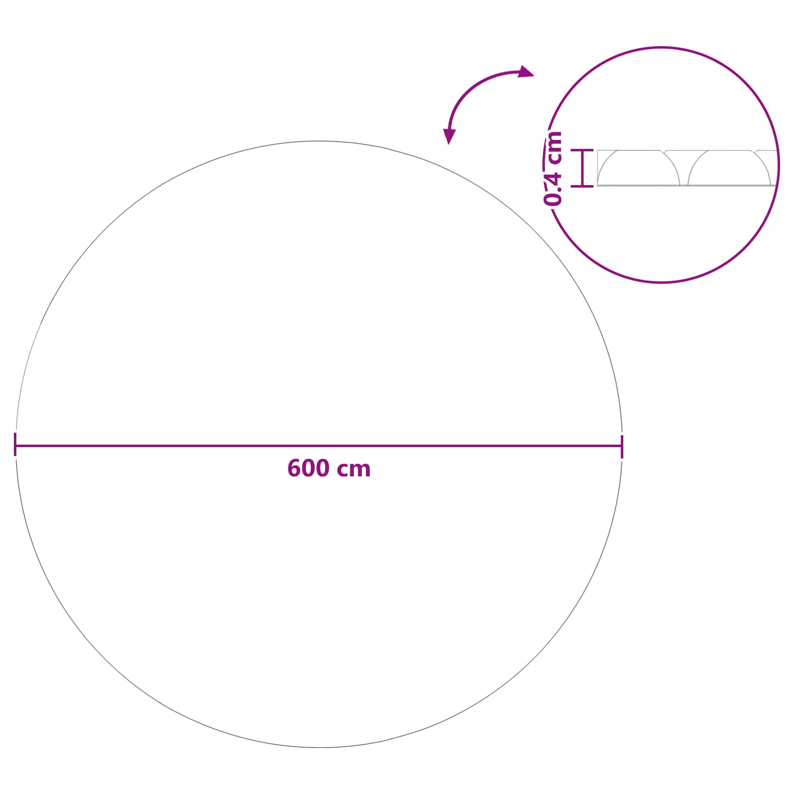 Solarni pokrivač za bazen Ø 600 cm 110 μm Kružni PE Plava