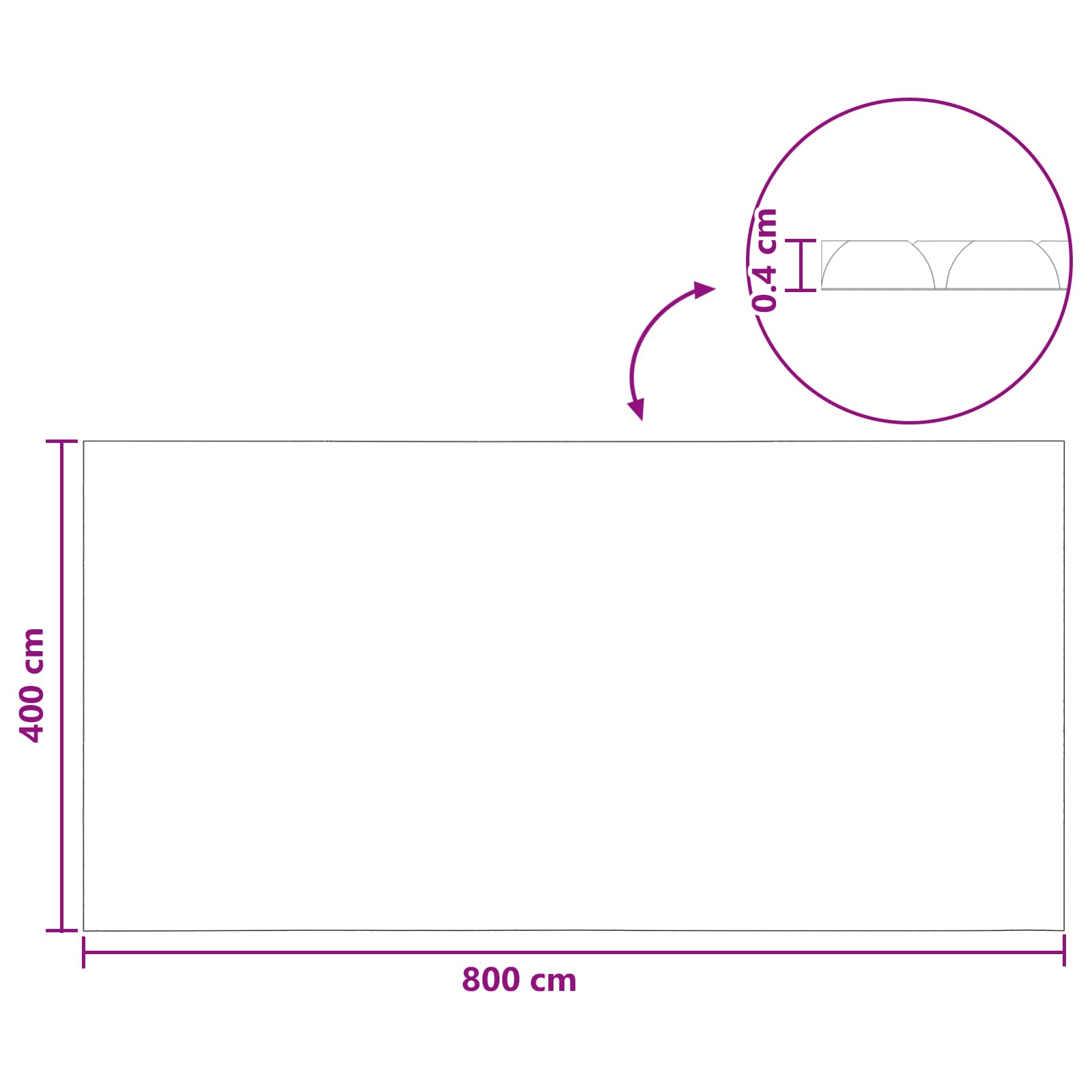 Solarni pokrivač za bazen 800 x 400 cm 110 μm Četvrtasti PE