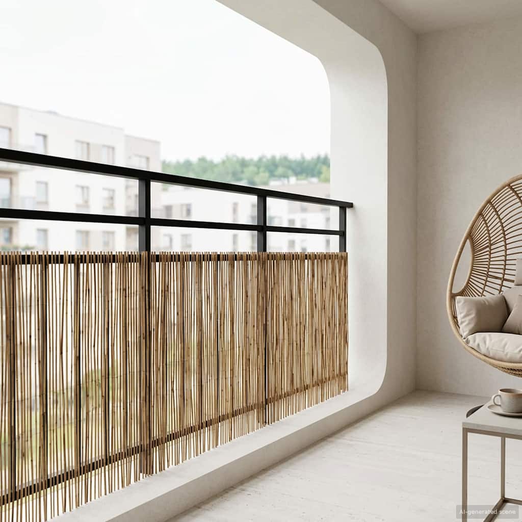 Vrtna Ograda Karbonizirano 500 x 90 cm Trska