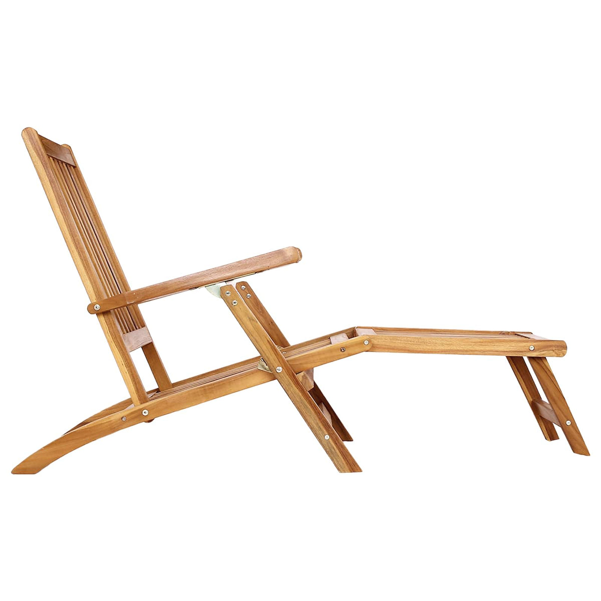 Preklopna palubna stolica 2 pcs Prirodna Čvrsto teak drvo