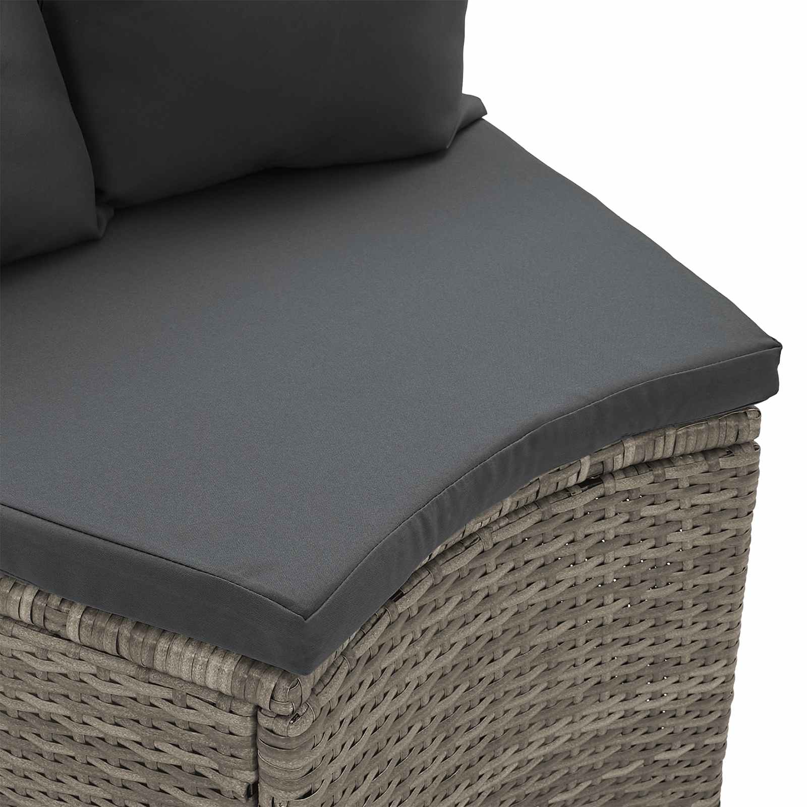 Set sofe 2 pcs Siva Solidno drvo akacije i poli ratan