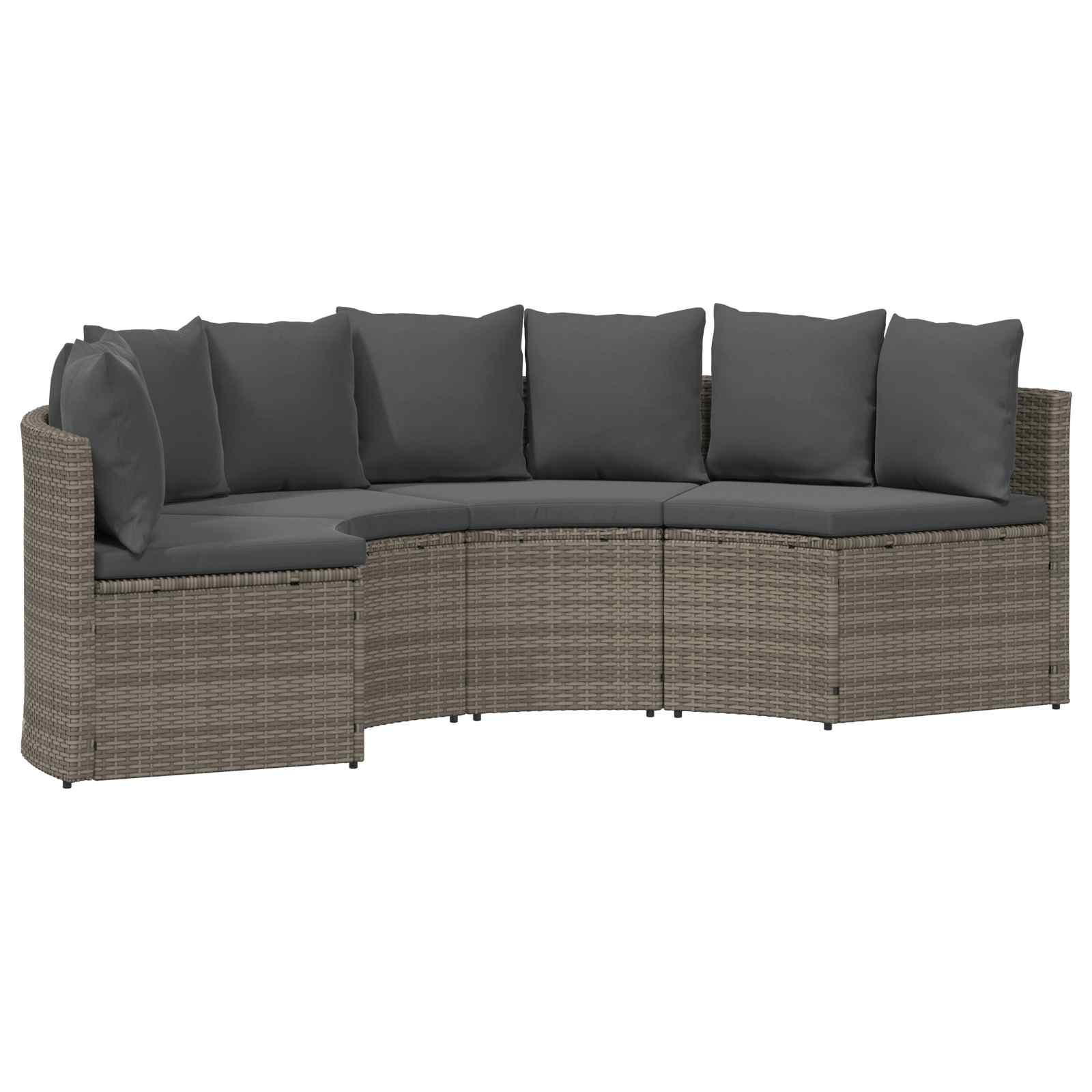 Set sofe 2 pcs Siva Solidno drvo akacije i poli ratan