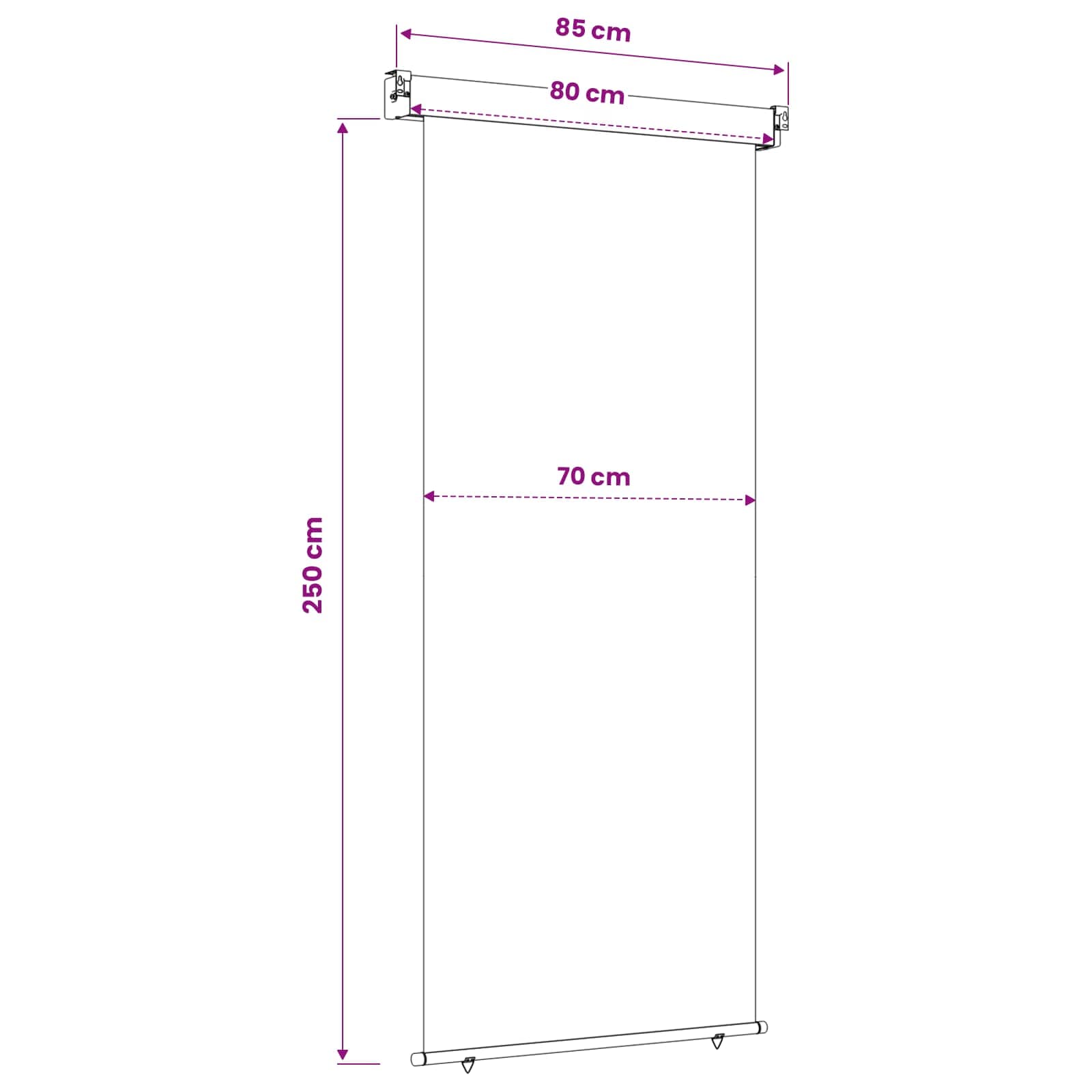 Balkonski bočni awning 80 x 250 cm