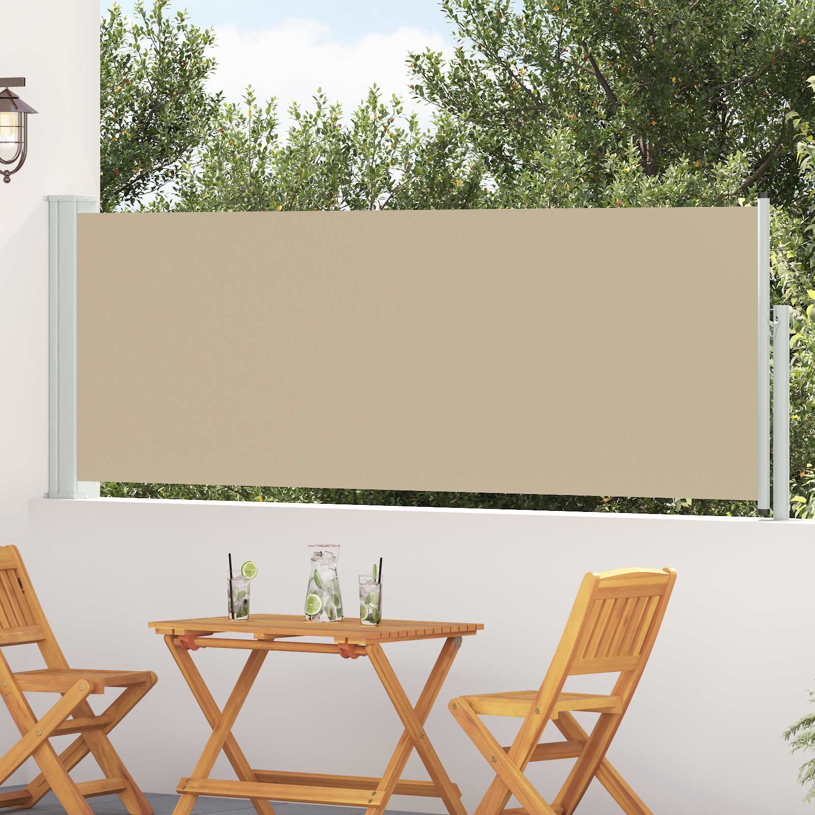 Retraktabilna bočna tende Bež 500 x 100 cm Poliester