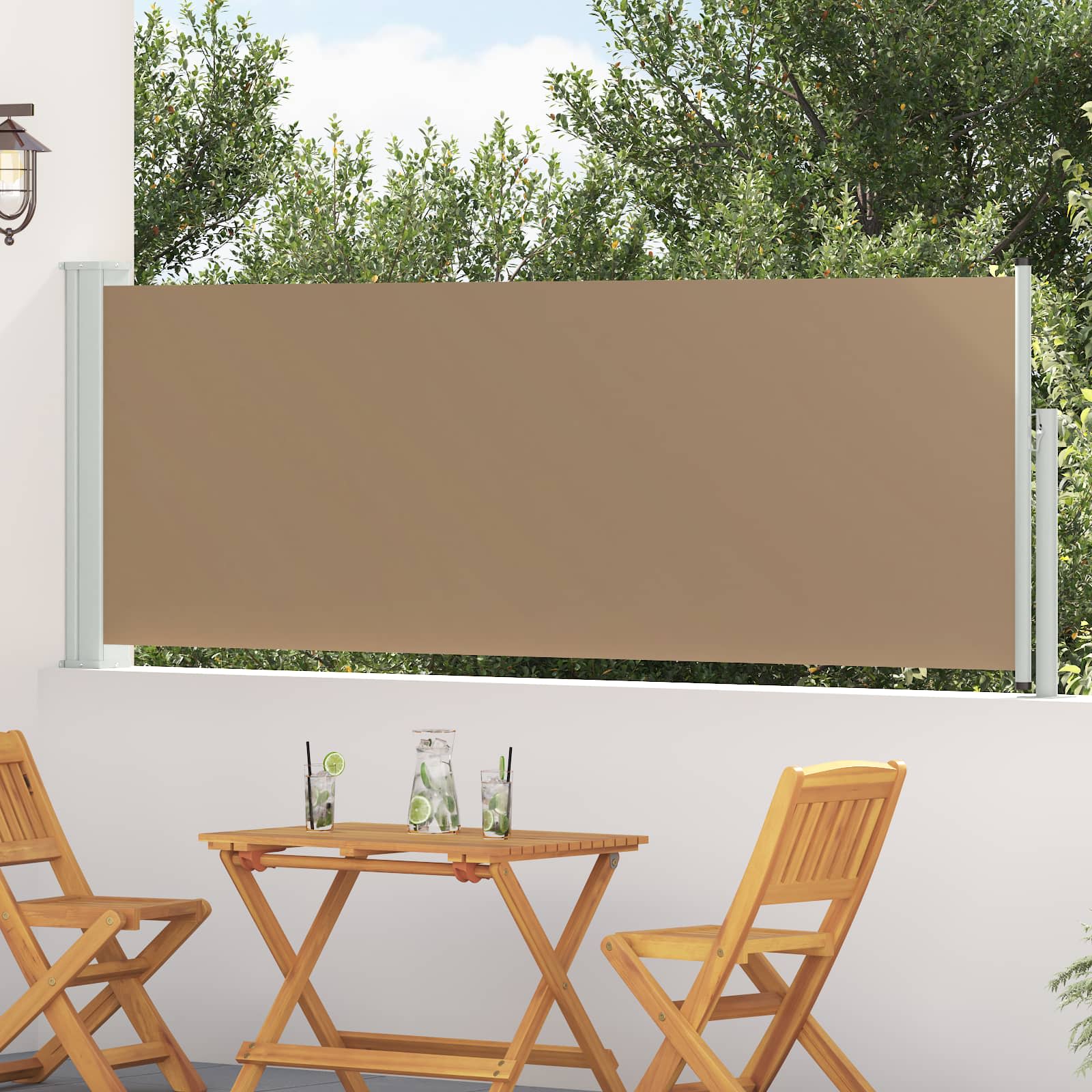 Retraktabilna bočna tende Sivosmeđa 500 x 100 cm Poliester
