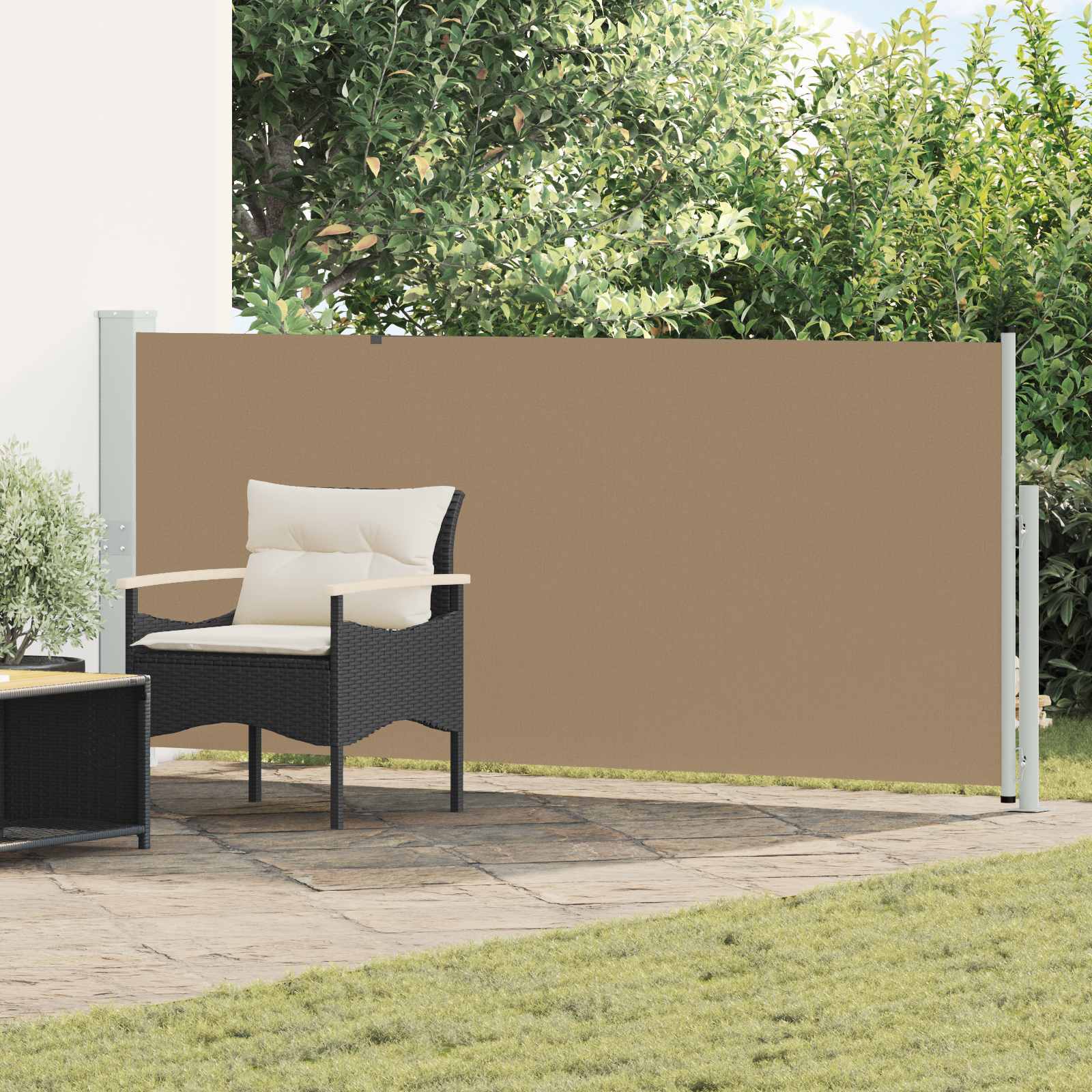 Retraktabilna bočna tende Sivosmeđa 500 x 117 cm Poliester