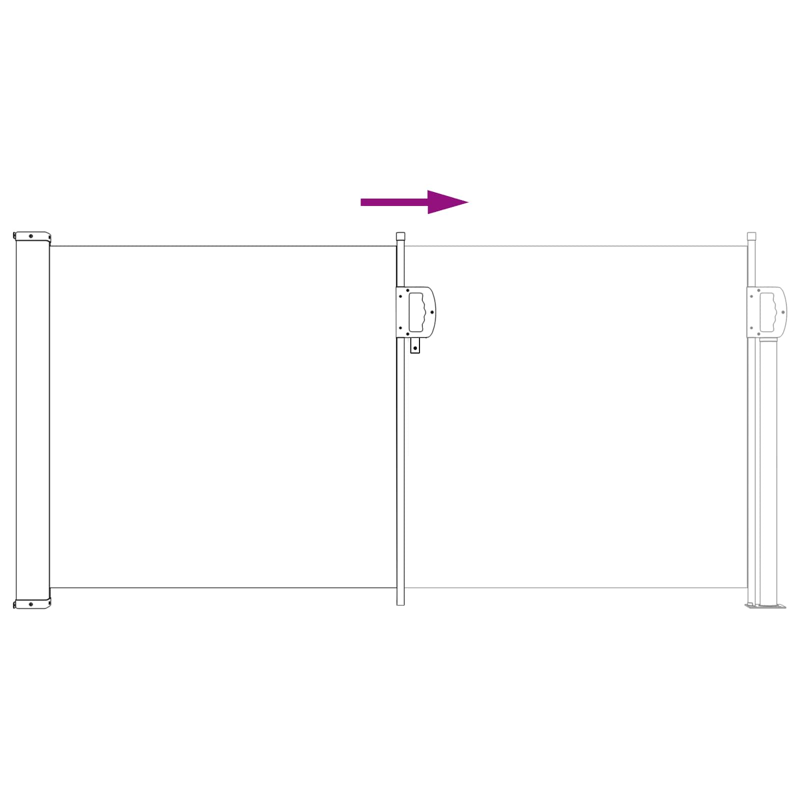Retraktabilna bočna tende Pijesak 300 x 100 cm Poliester