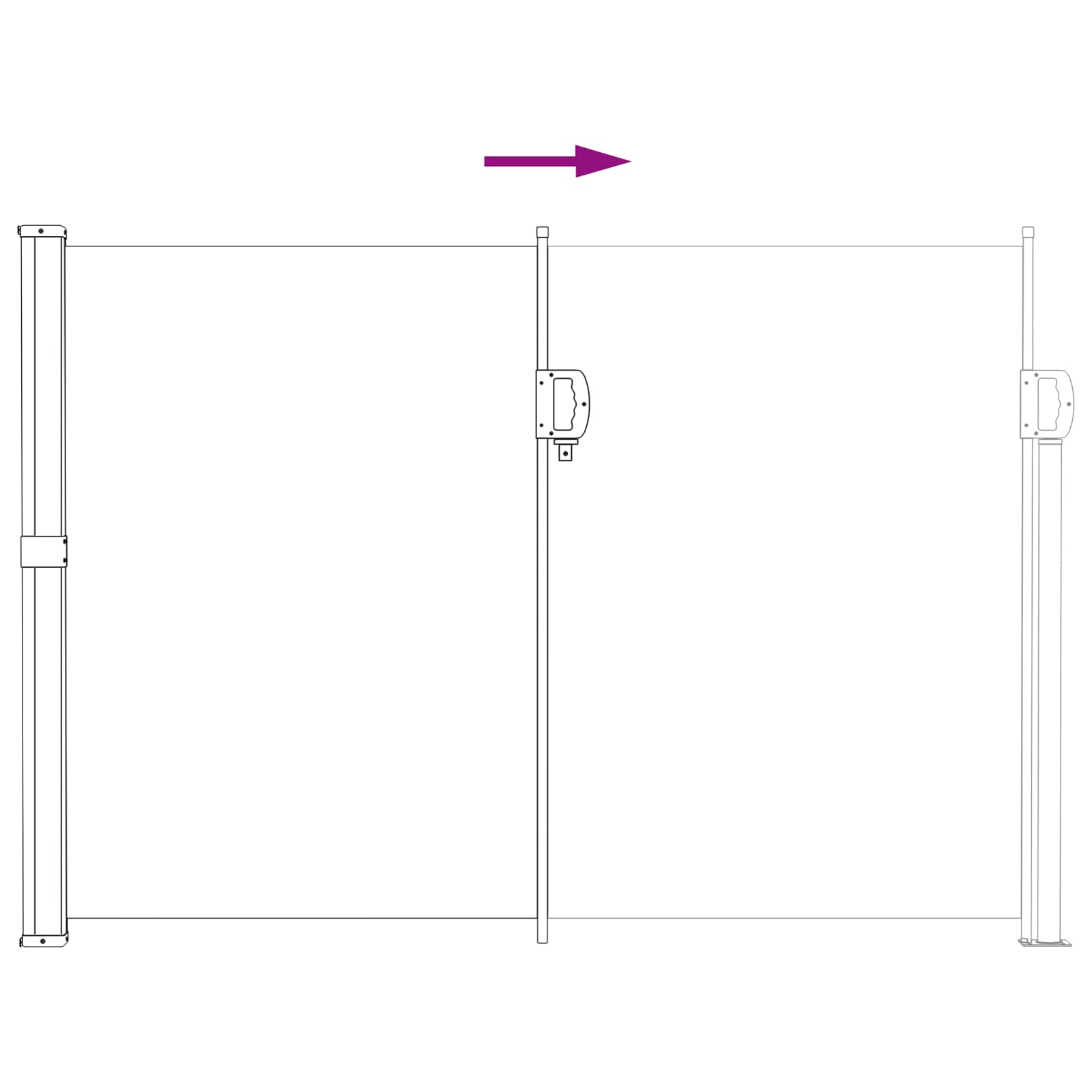 Retraktabilna bočna tende Krem 300 x 170 cm Poliester