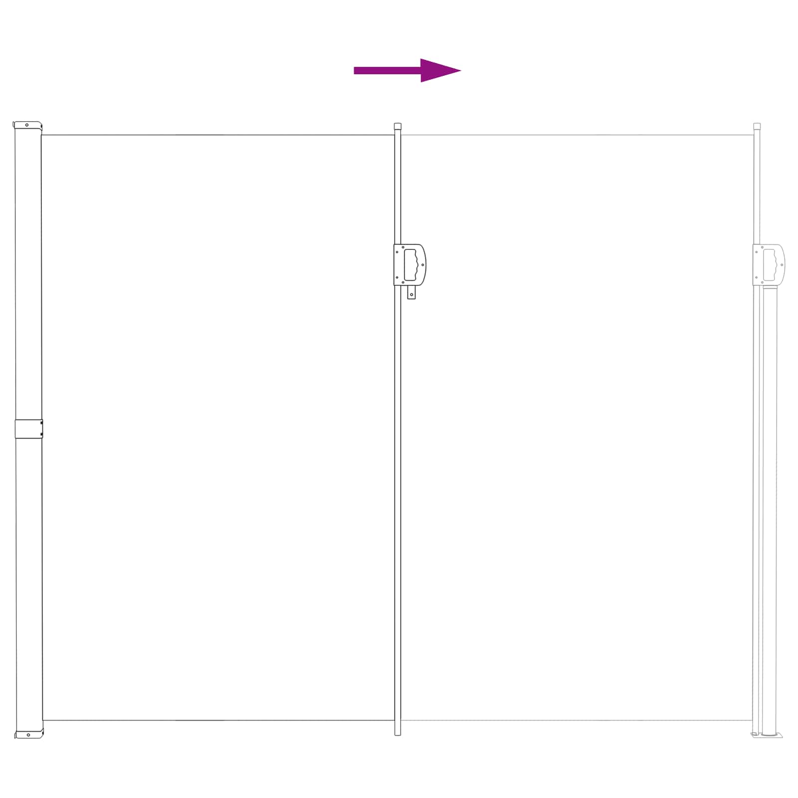 Retraktabilna bočna tende Siva 300 x 220 cm Poliester