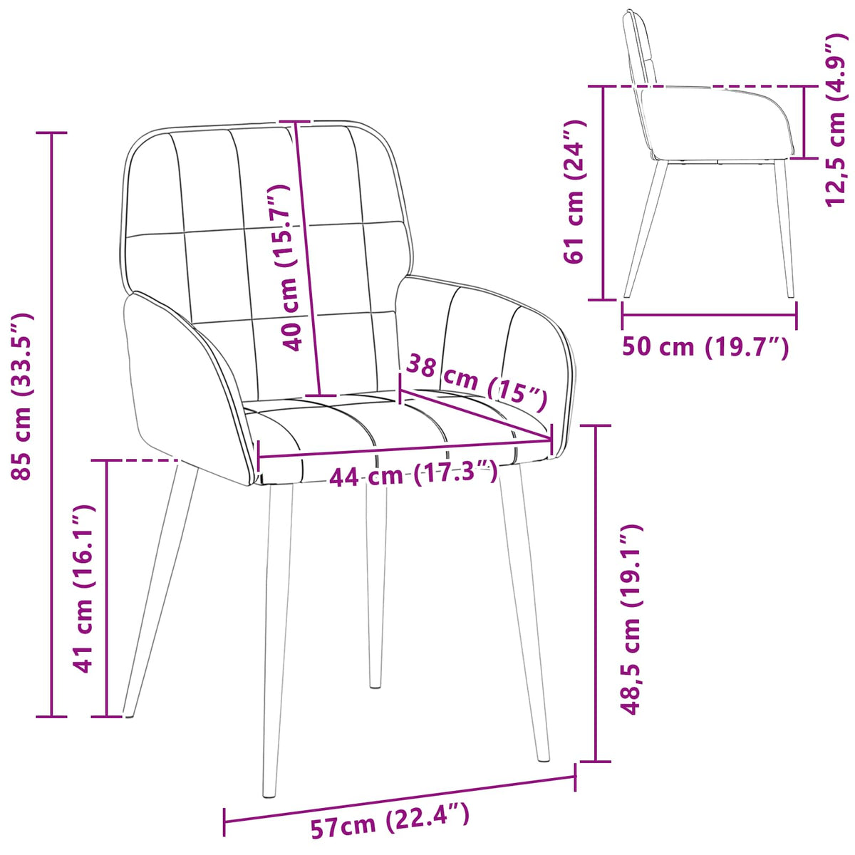 Trpezarijske stolice 6 pcs Baršun Svjetlosiva 57 x 50 x 85 cm