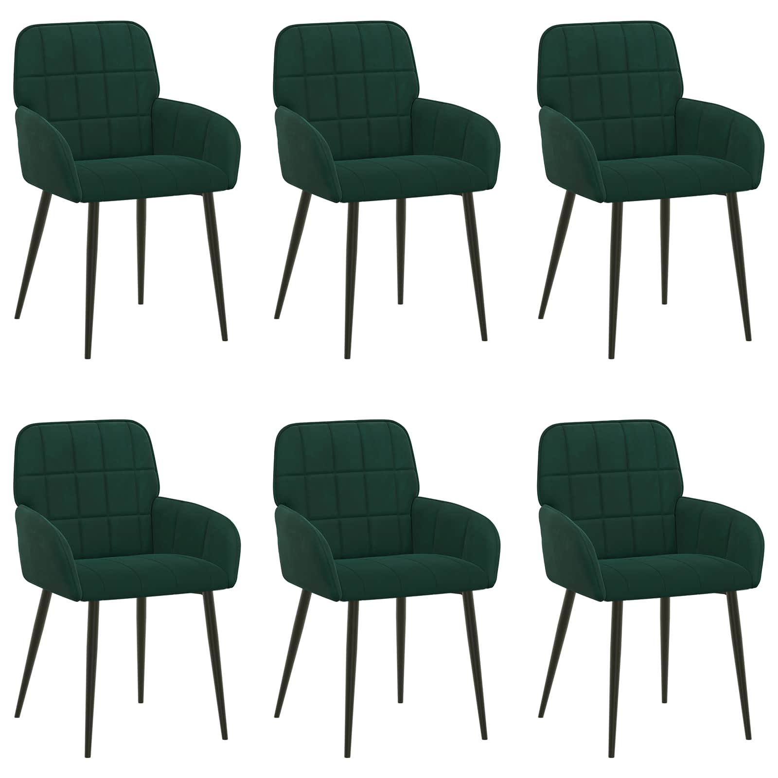 Trpezarijske stolice 6 pcs Baršun Tamnozelena 57 x 50 x 85 cm