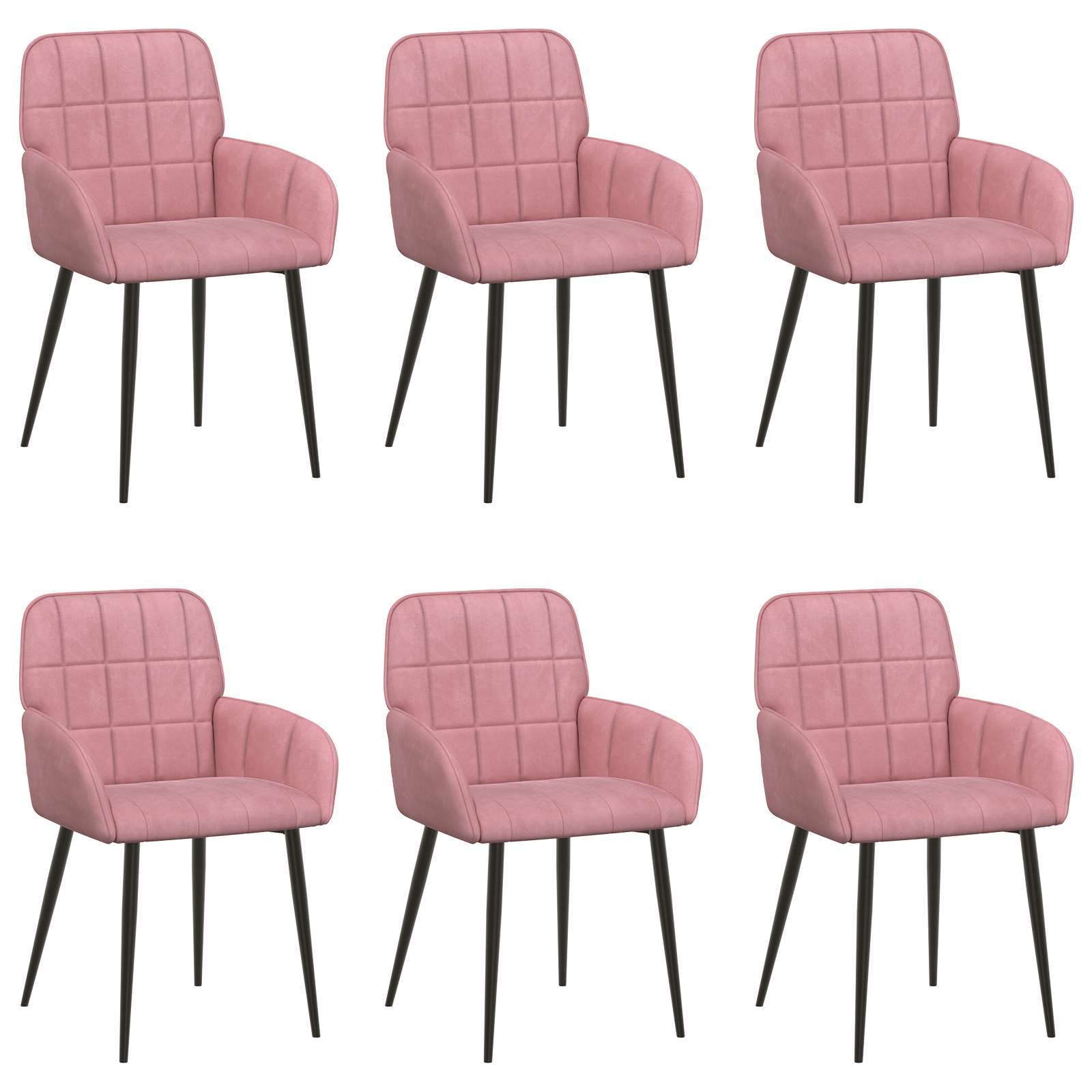 Trpezarijske stolice 6 pcs Baršun Ružičasta 57 x 50 x 85 cm