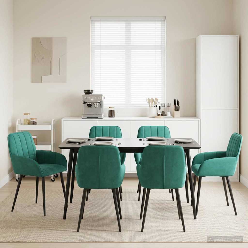 Trpezarijske stolice 6 pcs Baršun Tirkizna 57 x 50 x 85 cm