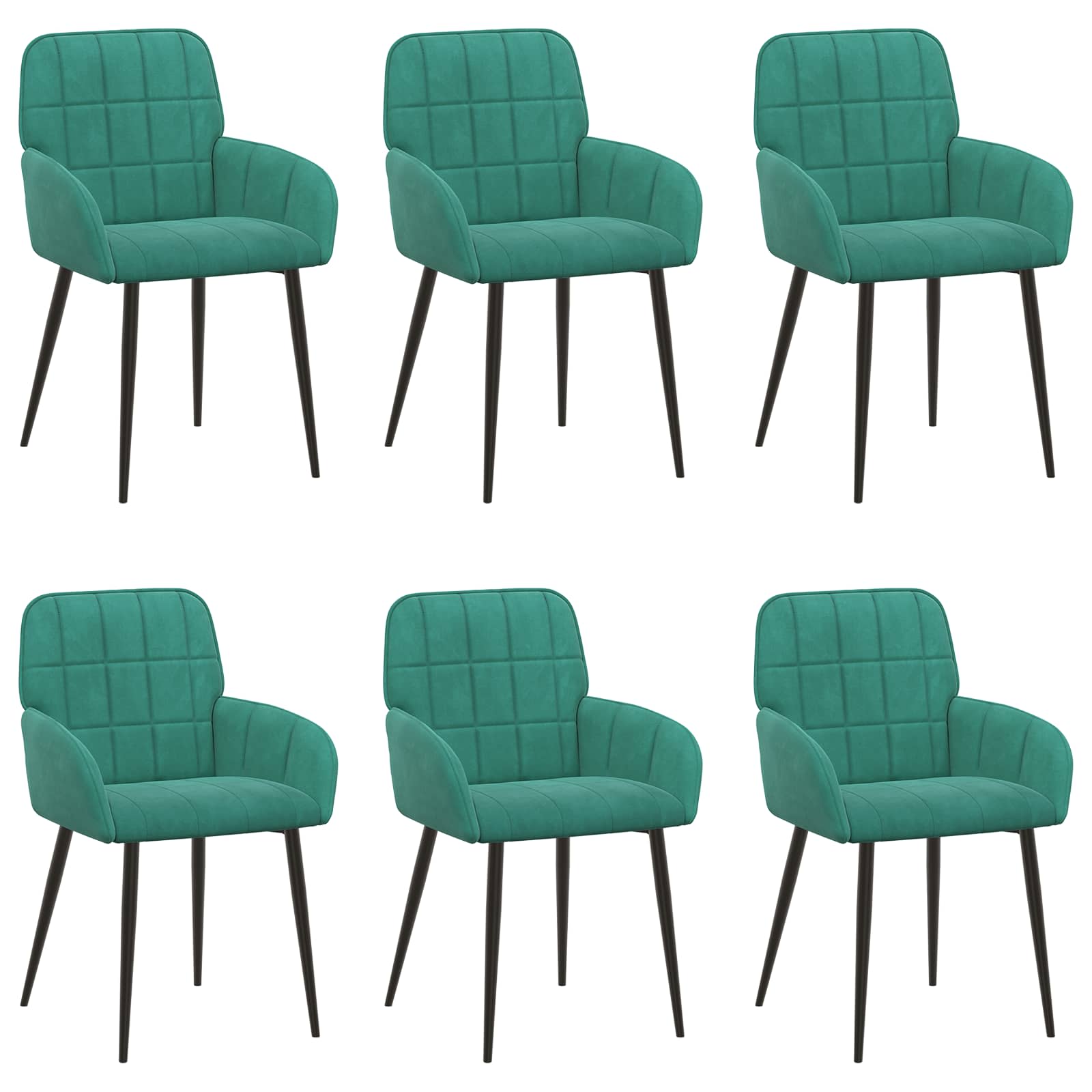 Trpezarijske stolice 6 pcs Baršun Tirkizna 57 x 50 x 85 cm