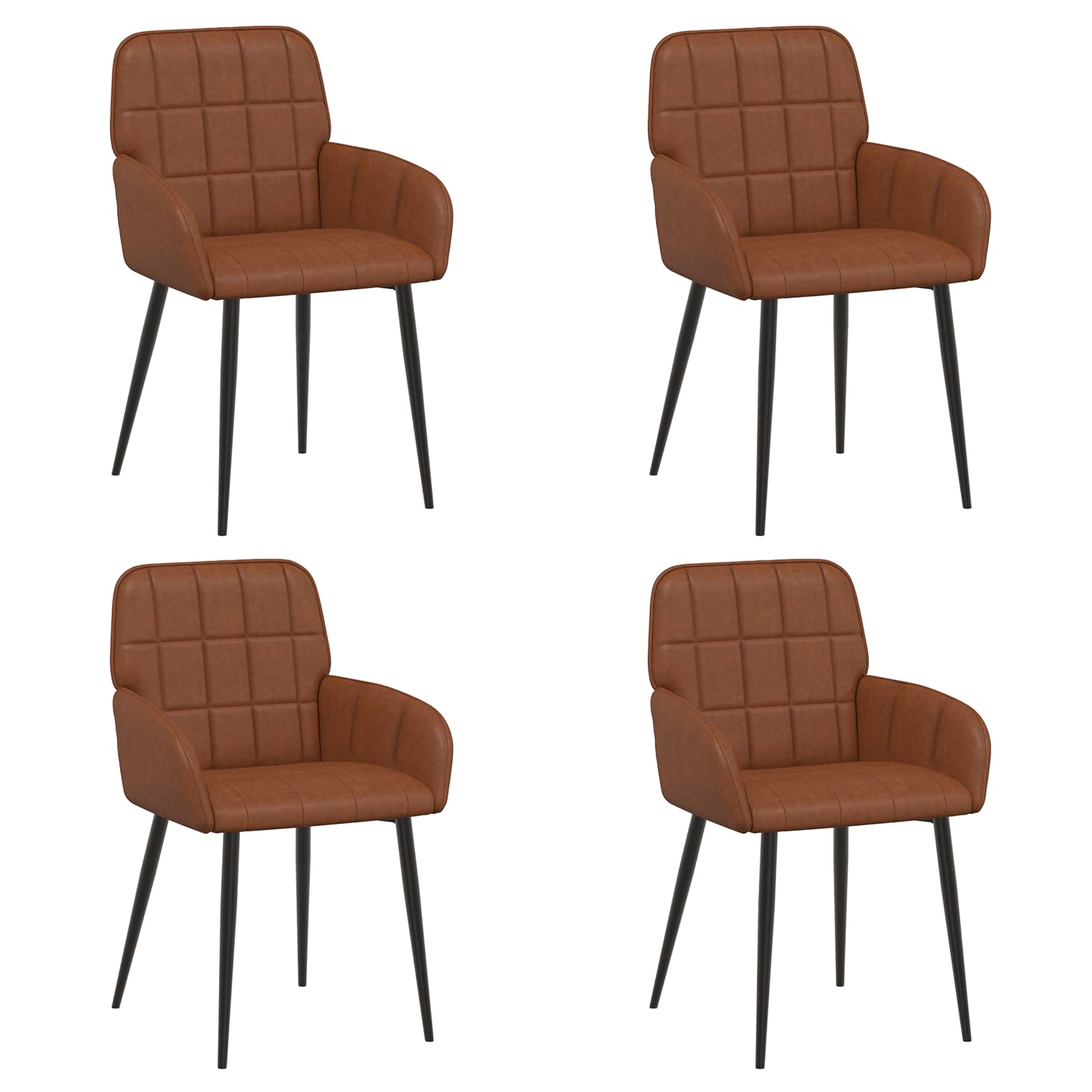 Trpezarijske stolice 4 pcs Umjetna koža Smeđa 57 x 50 x 85 cm