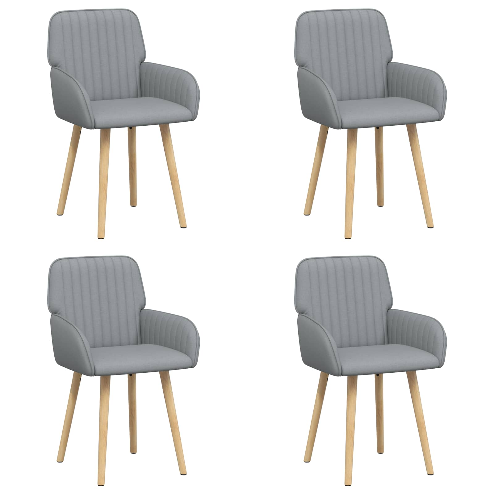 Trpezarijske stolice 4 pcs Tkanina Svjetlosiva