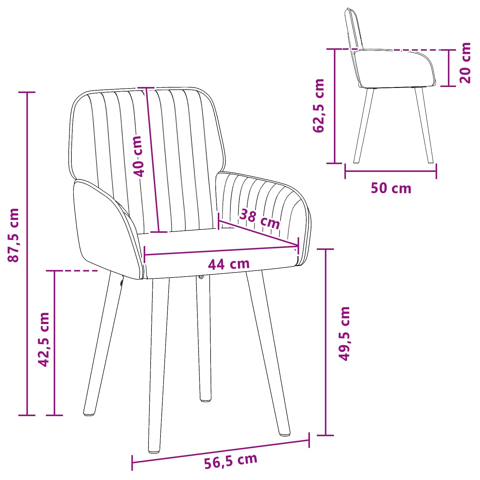 Trpezarijske stolice 4 pcs Tkanina Svjetlosiva