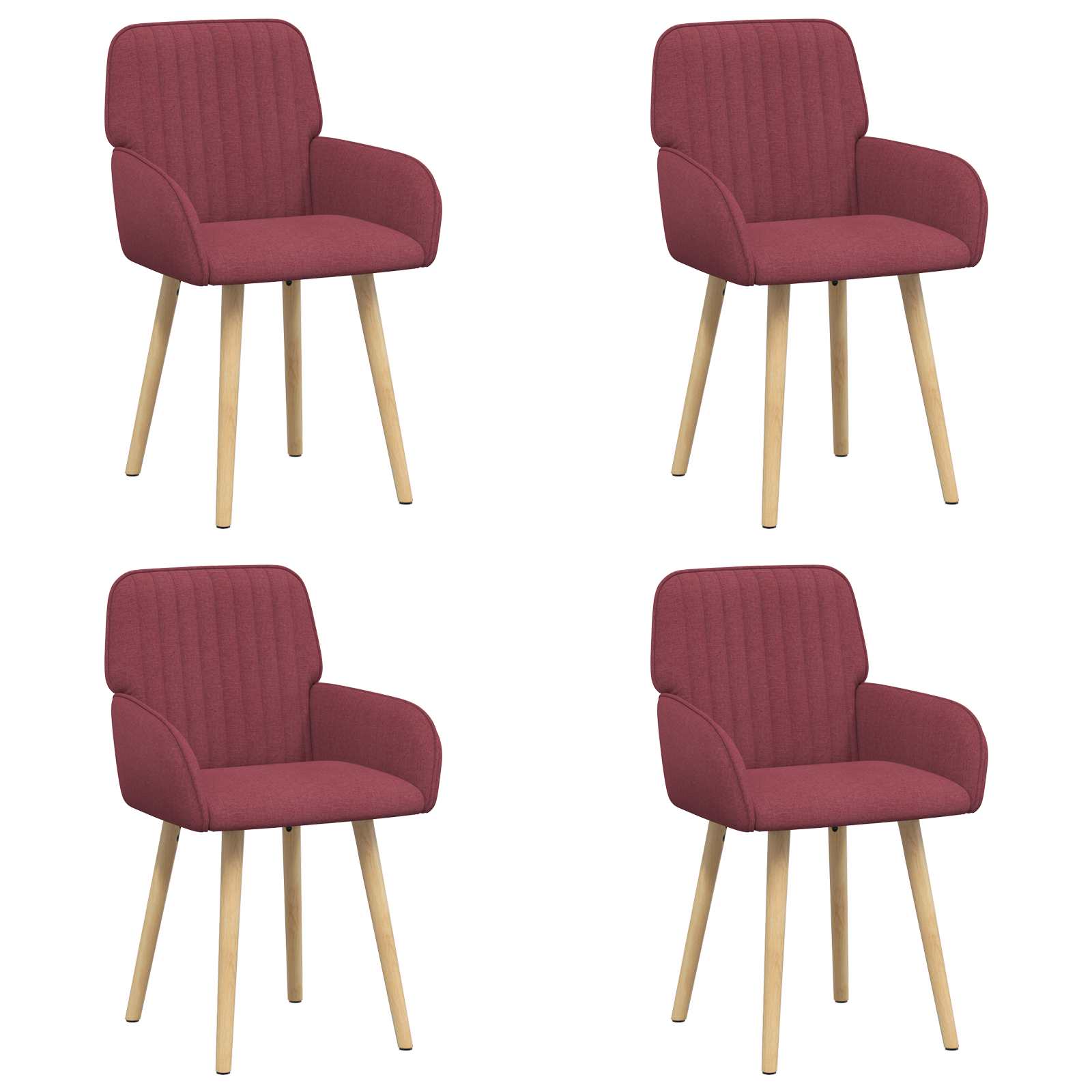 Trpezarijske stolice 4 pcs Tkanina Vinska crvena