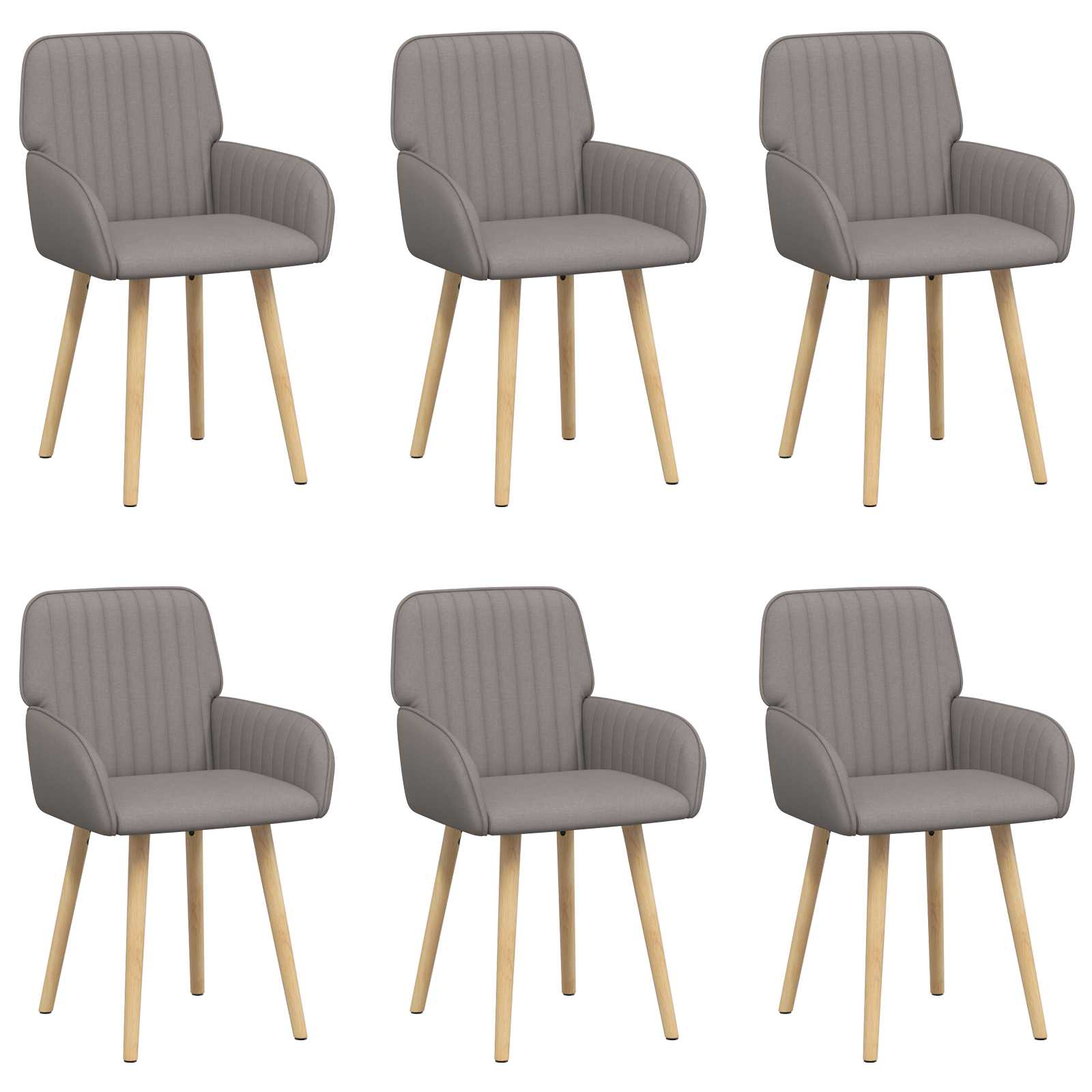 Trpezarijske stolice 6 pcs Tkanina Sivosmeđa