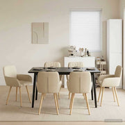 Trpezarijske stolice 6 pcs Tkanina Krem 56,5 x 50 x 87,5 cm