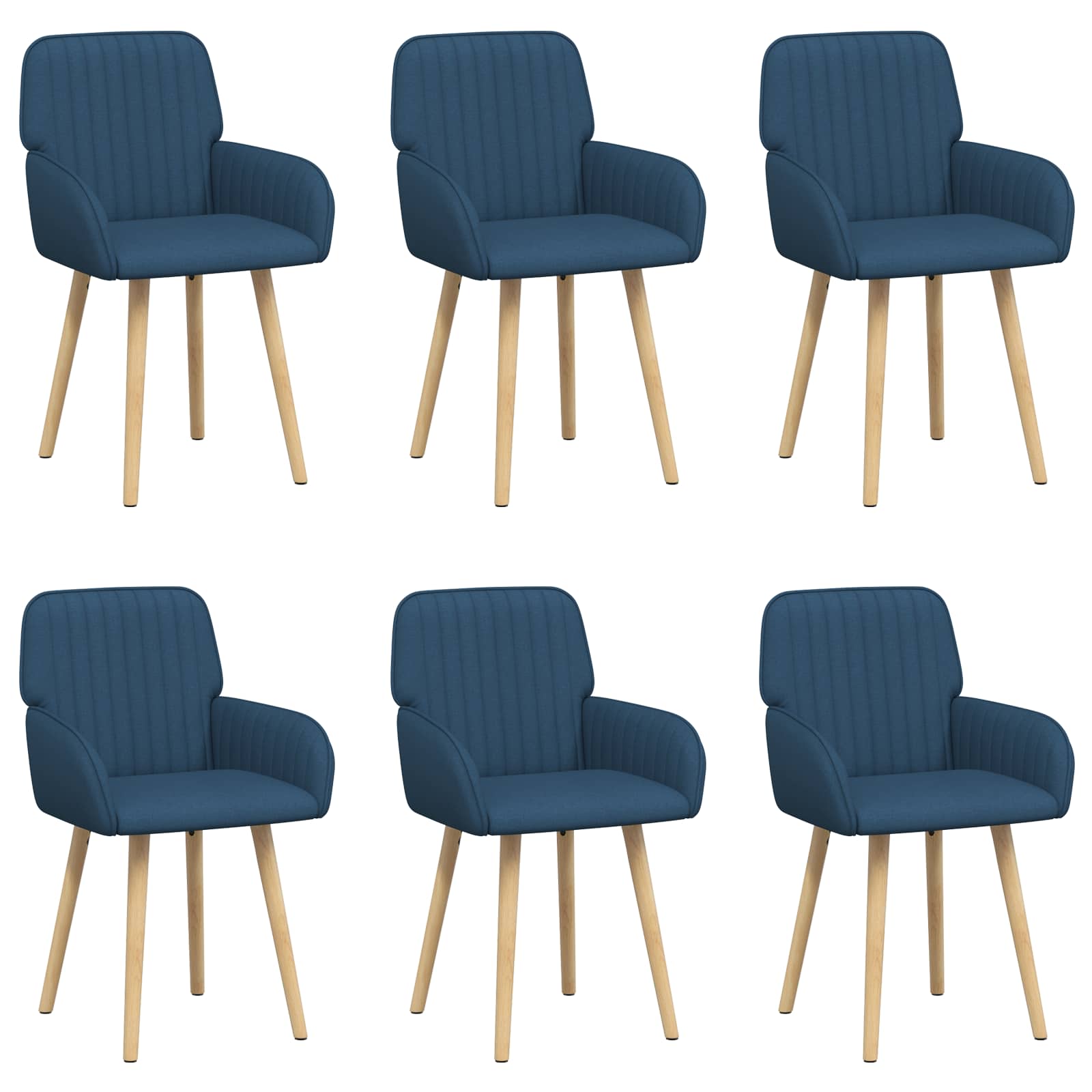 Trpezarijske stolice 6 pcs Tkanina Plava 56,5 x 50 x 87,5 cm