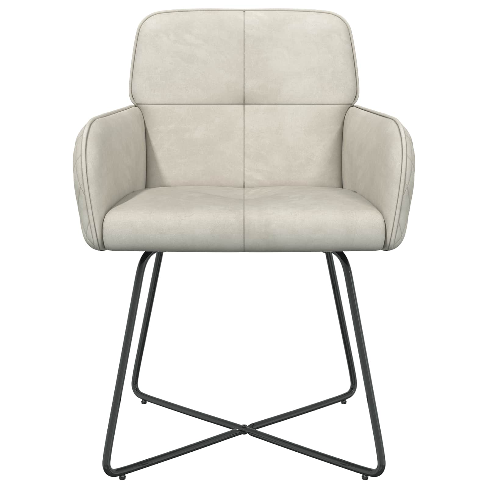 Trpezarijske stolice 4 pcs Baršun Krem 59 x 56,5 x 86 cm