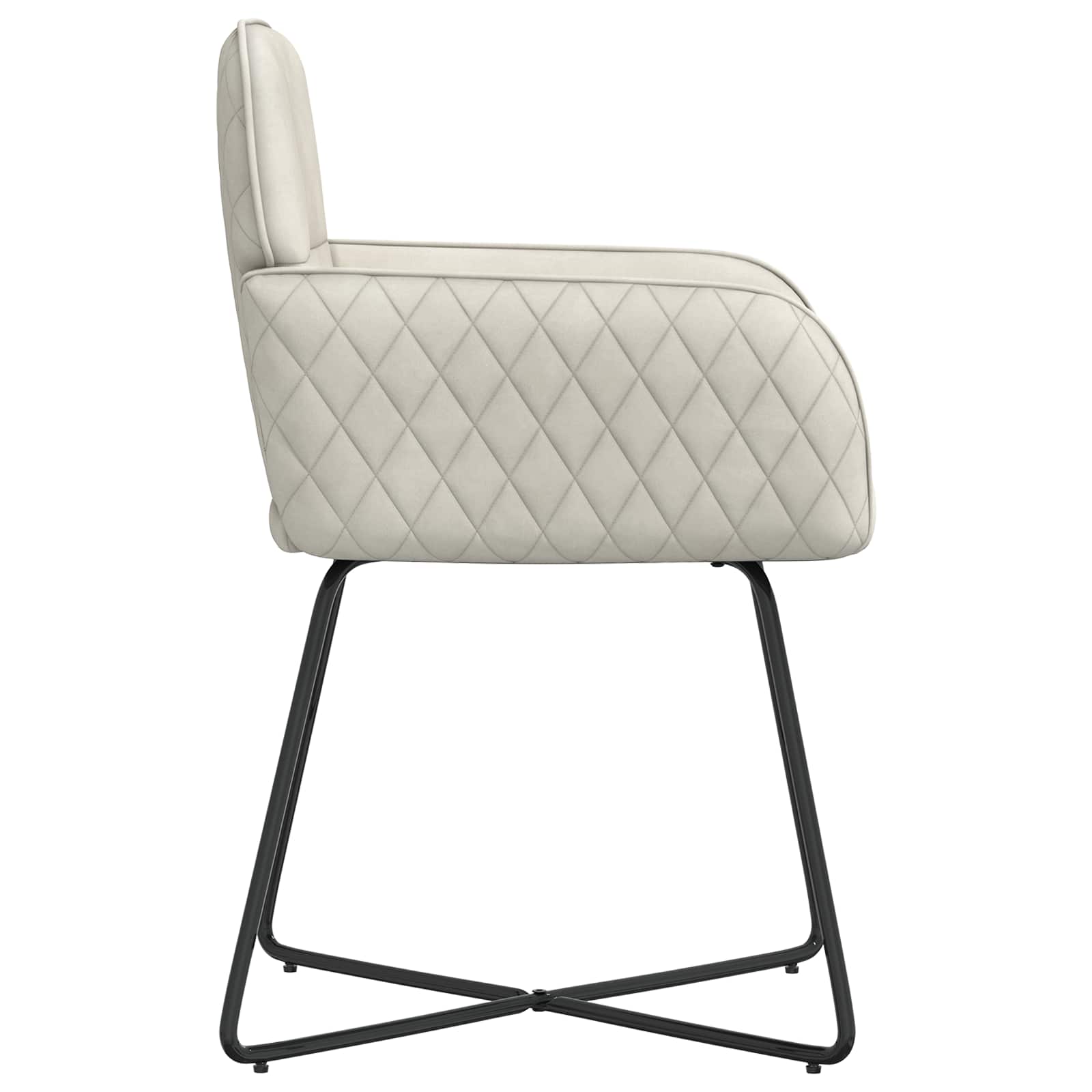 Trpezarijske stolice 4 pcs Baršun Krem 59 x 56,5 x 86 cm