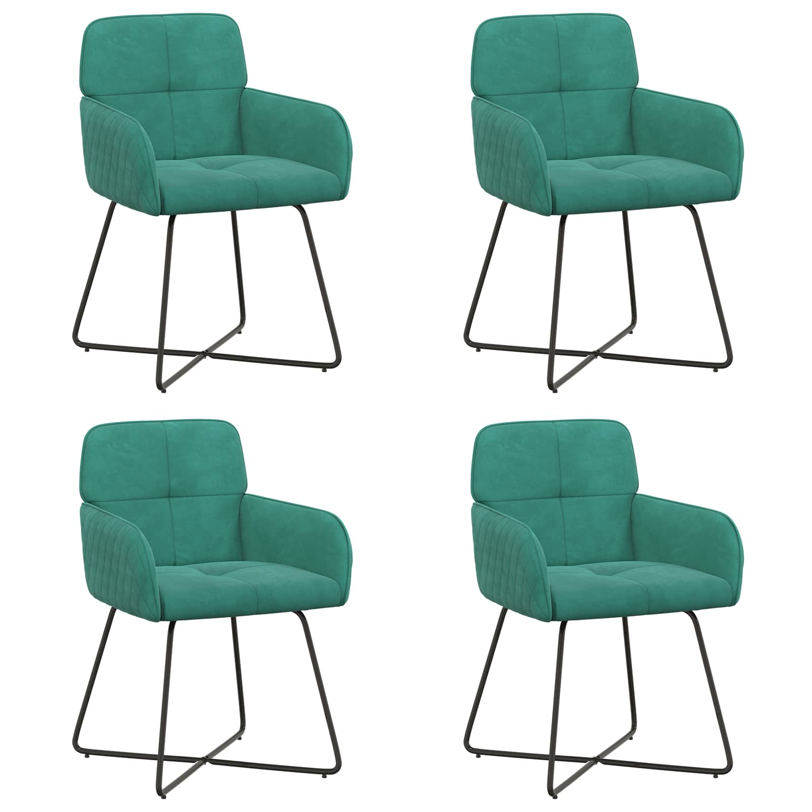 Trpezarijske stolice 4 pcs Baršun Tirkizna 59 x 56,5 x 86 cm