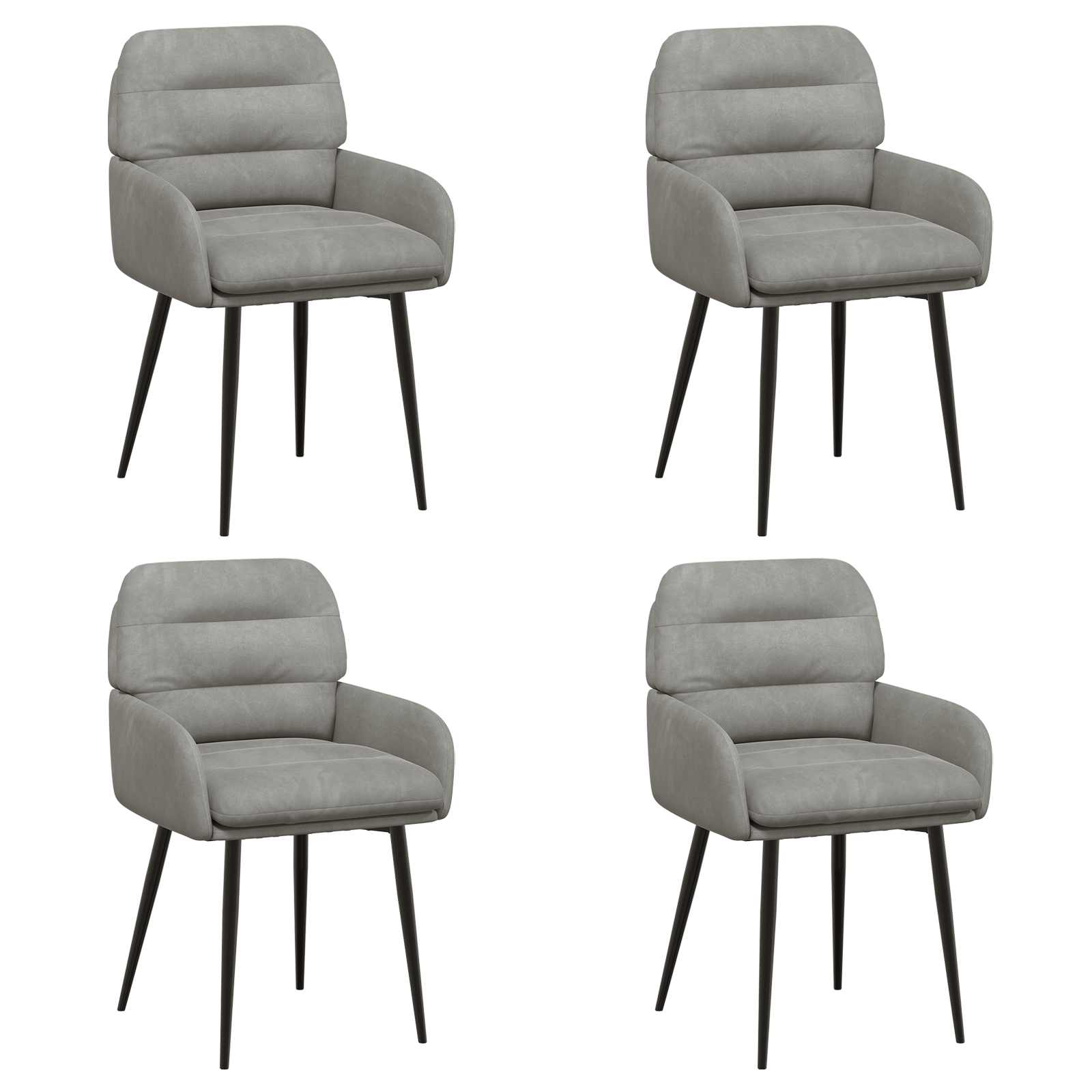 Trpezarijske stolice 4 pcs Baršun Svjetlosiva 59 x 59,5 x 90 cm
