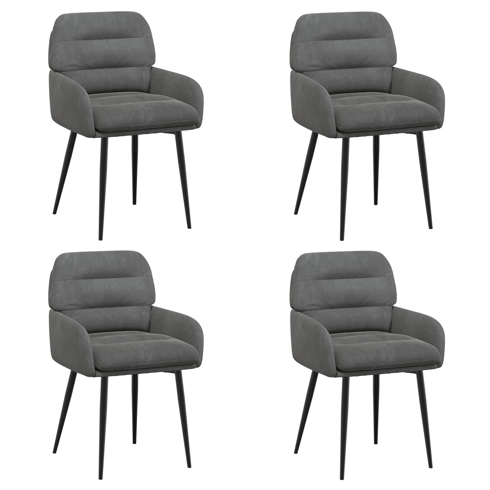 Trpezarijske stolice 4 pcs Baršun Tamnosiva 59 x 59,5 x 90 cm