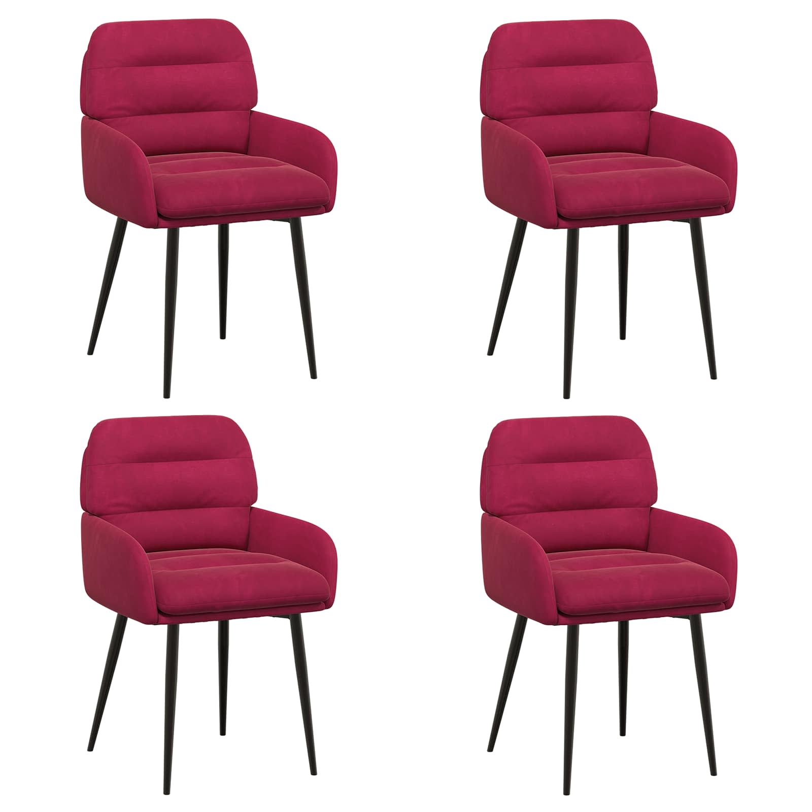 Trpezarijske stolice 4 pcs Baršun Vinska crvena