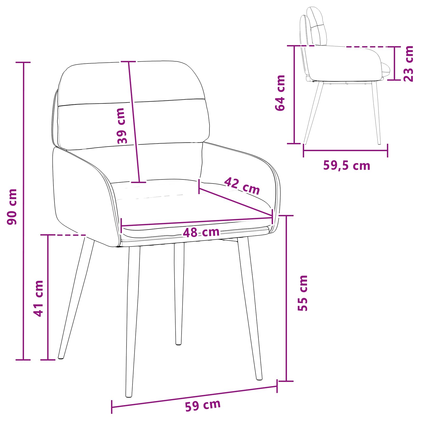 Trpezarijske stolice 4 pcs Baršun Vinska crvena