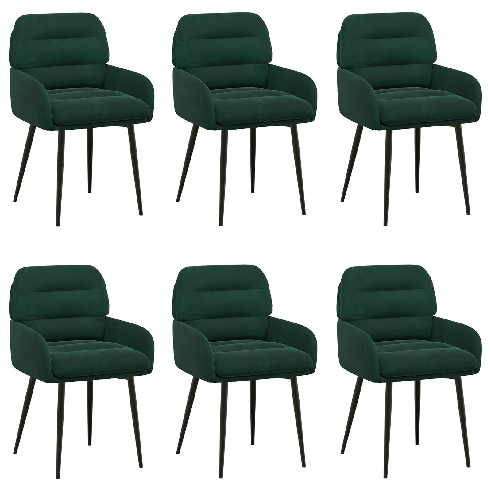 Trpezarijske stolice 6 pcs Baršun Tamnozelena 59 x 59,5 x 90 cm