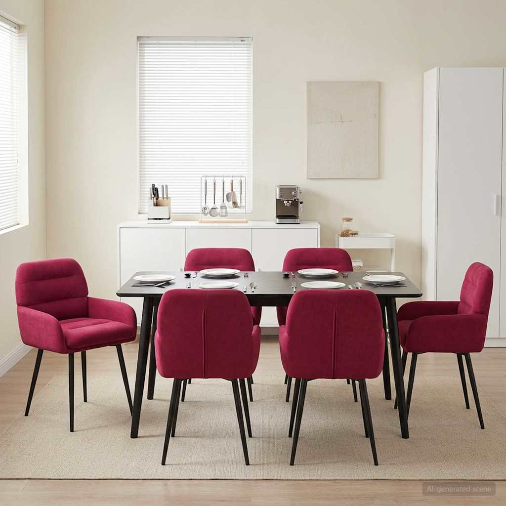 Trpezarijske stolice 6 pcs Baršun Vinska crvena