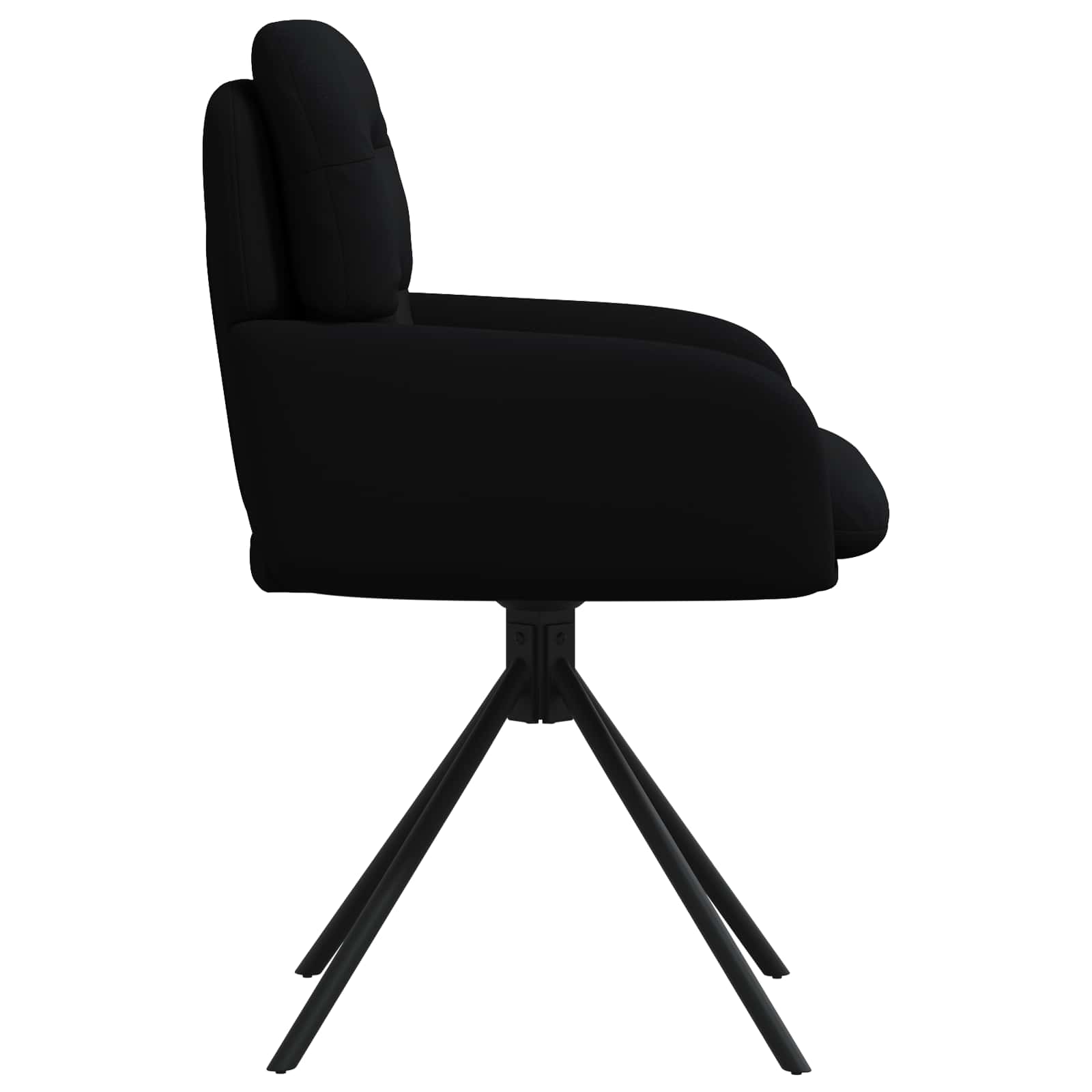 Okretne blagovaonske stolice 4 pcs Umjetna koža Crna