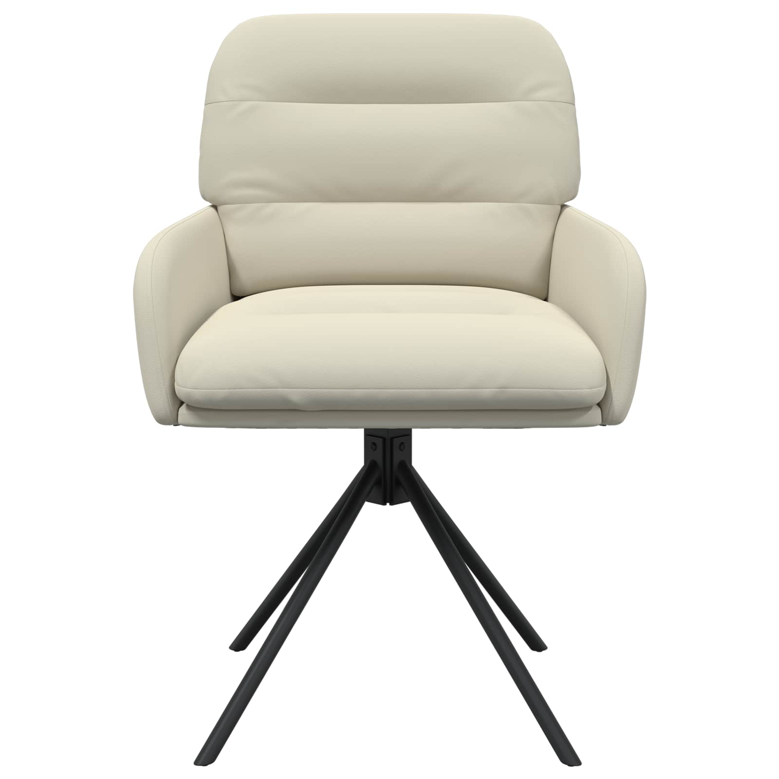 Okretne blagovaonske stolice 4 pcs Umjetna koža Krem
