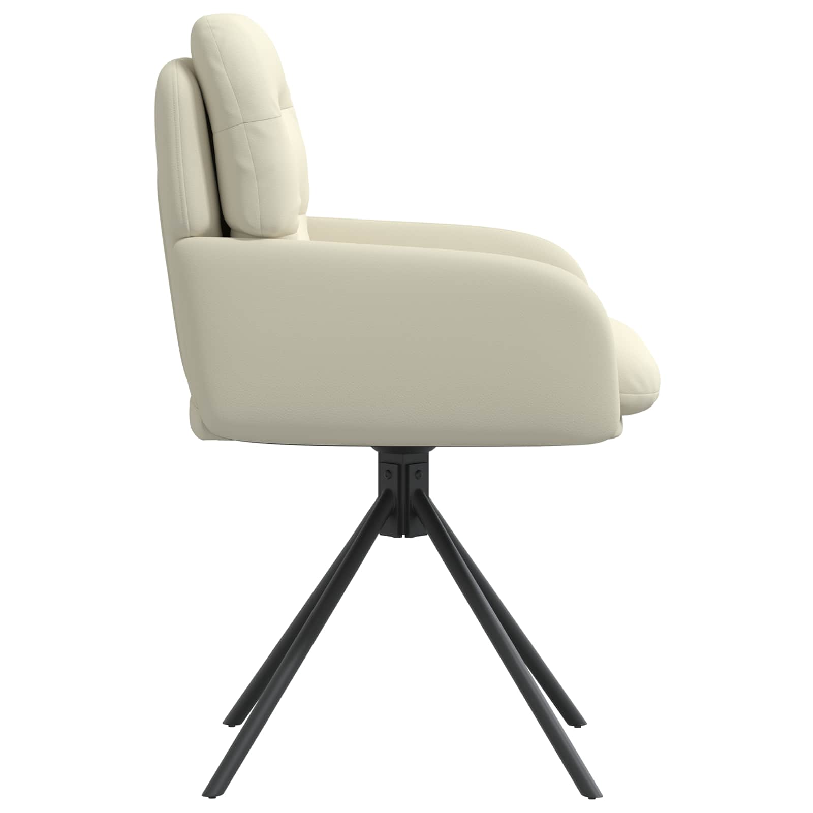 Okretne blagovaonske stolice 4 pcs Umjetna koža Krem