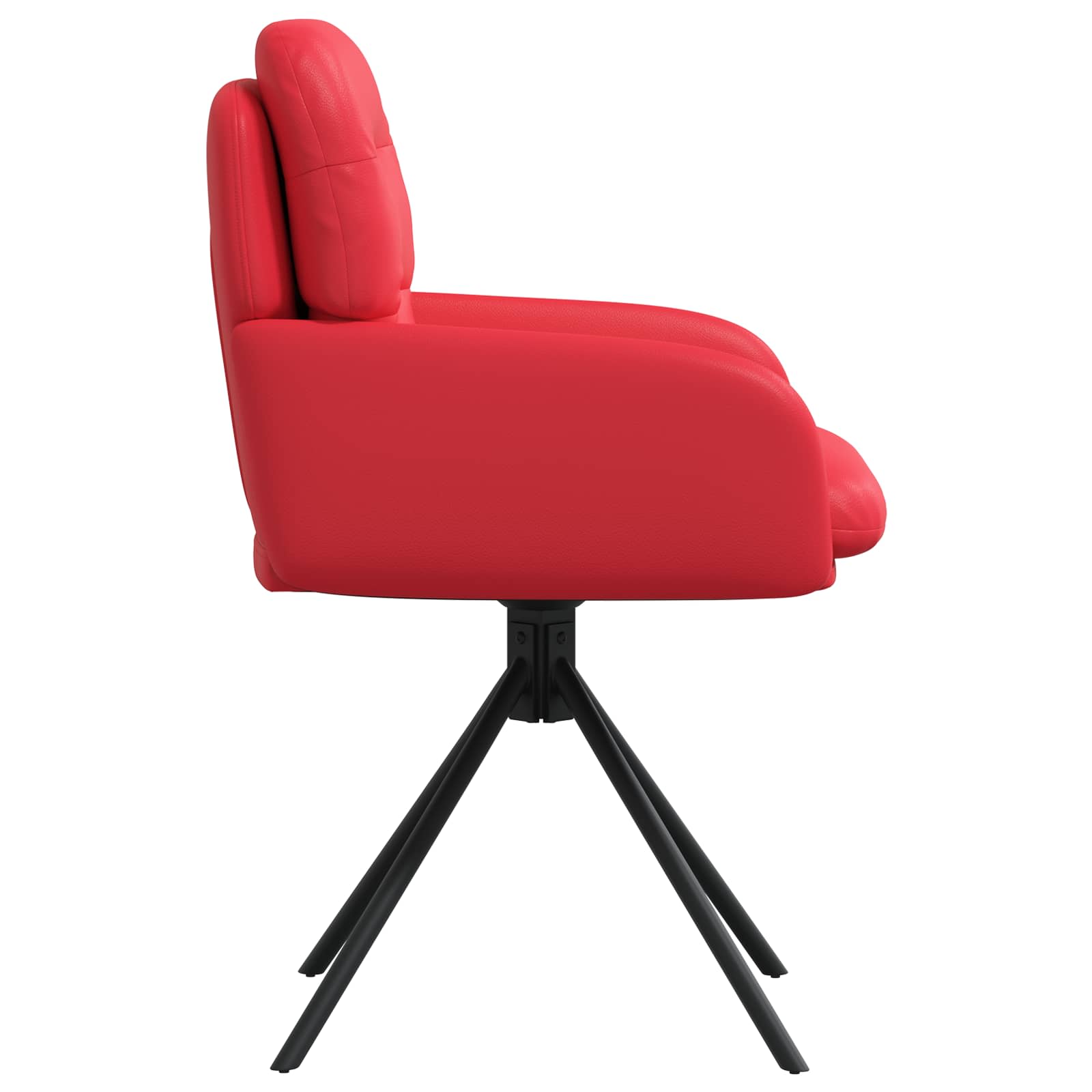 Okretne blagovaonske stolice 4 pcs Umjetna koža Crvena