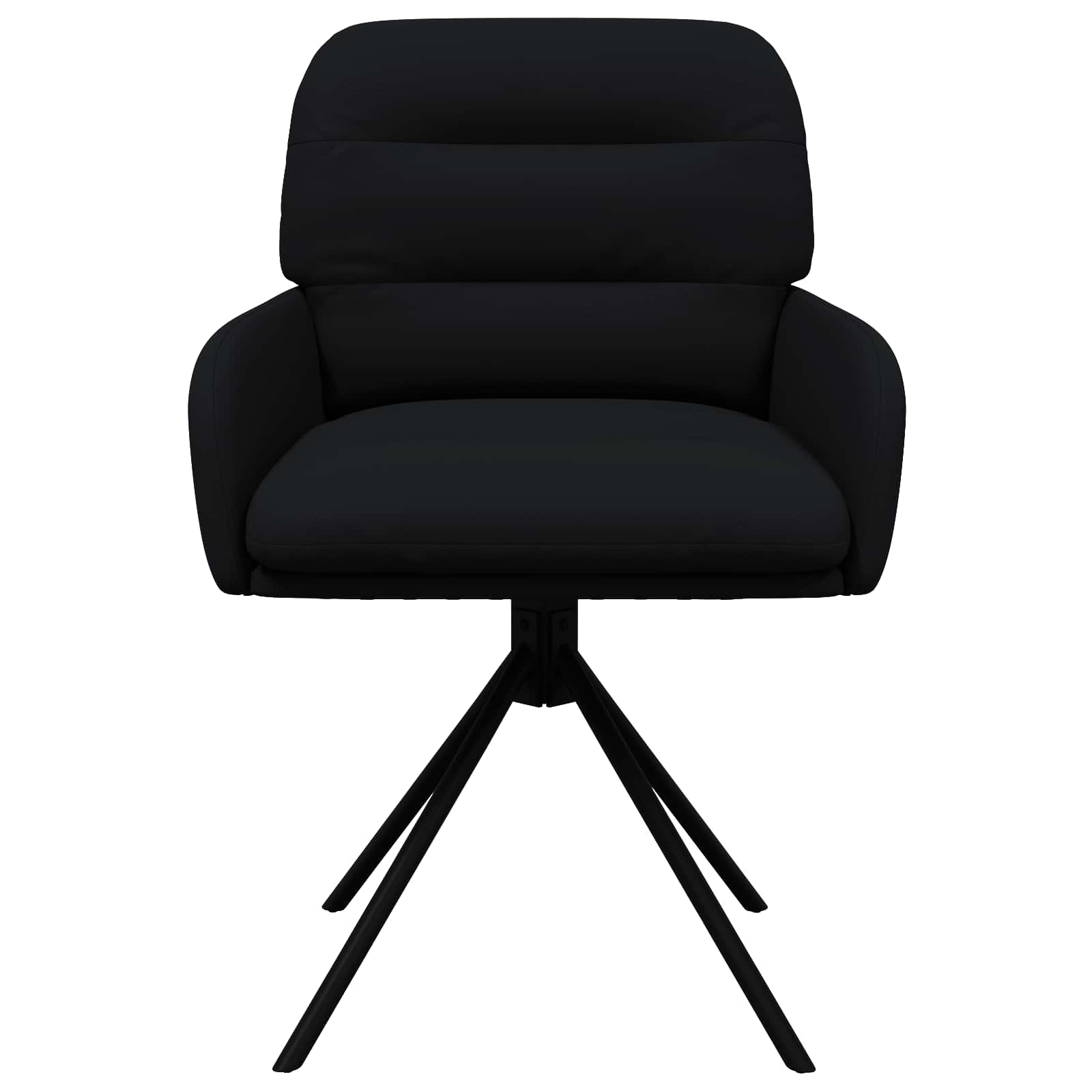 Okretne blagovaonske stolice 6 pcs Umjetna koža Crna